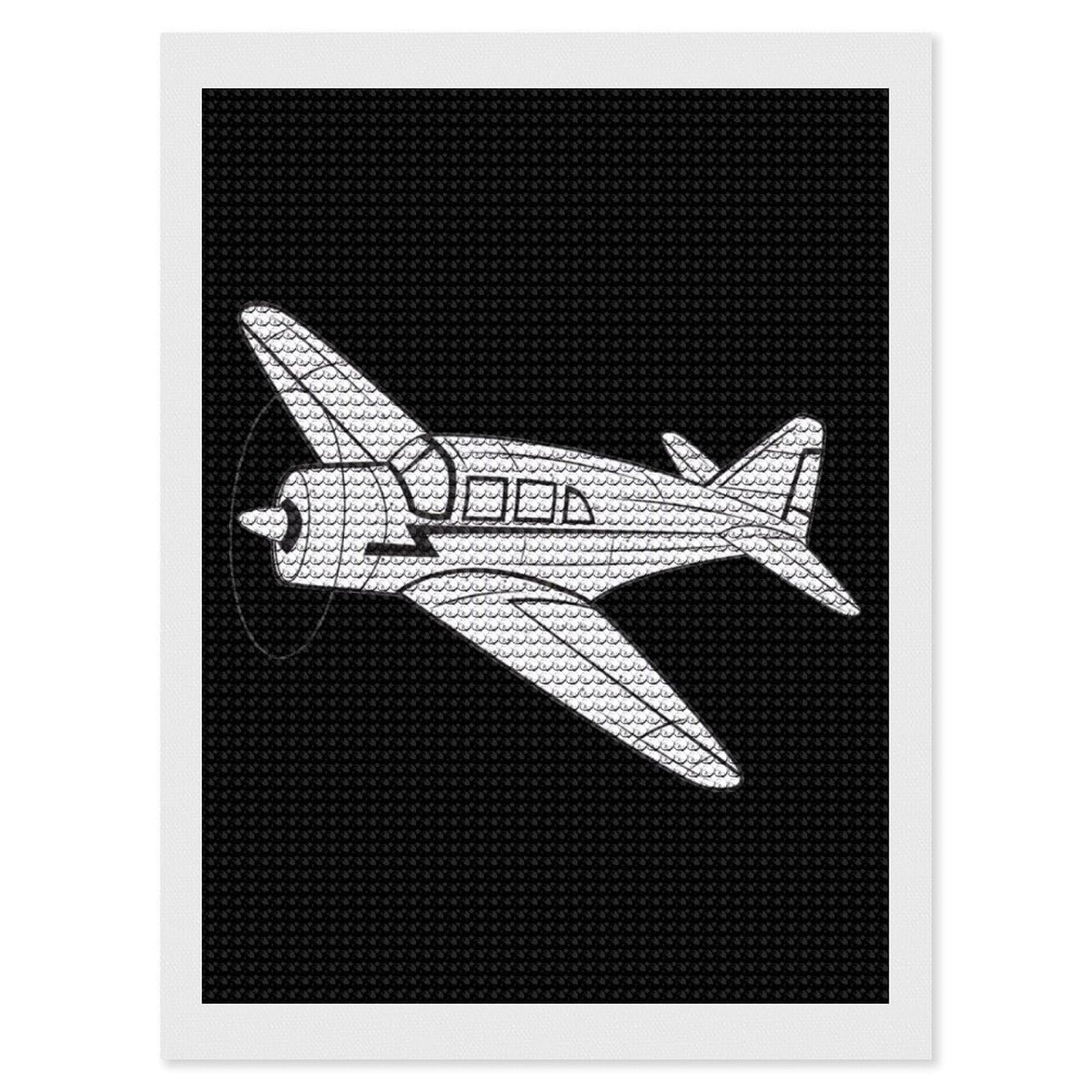 Nclqvjxzkhw Style Airplane Diamond Art Painting For Adult Round Diamonds Pictures Arts Crafts Home Wall Decor 12"X16"