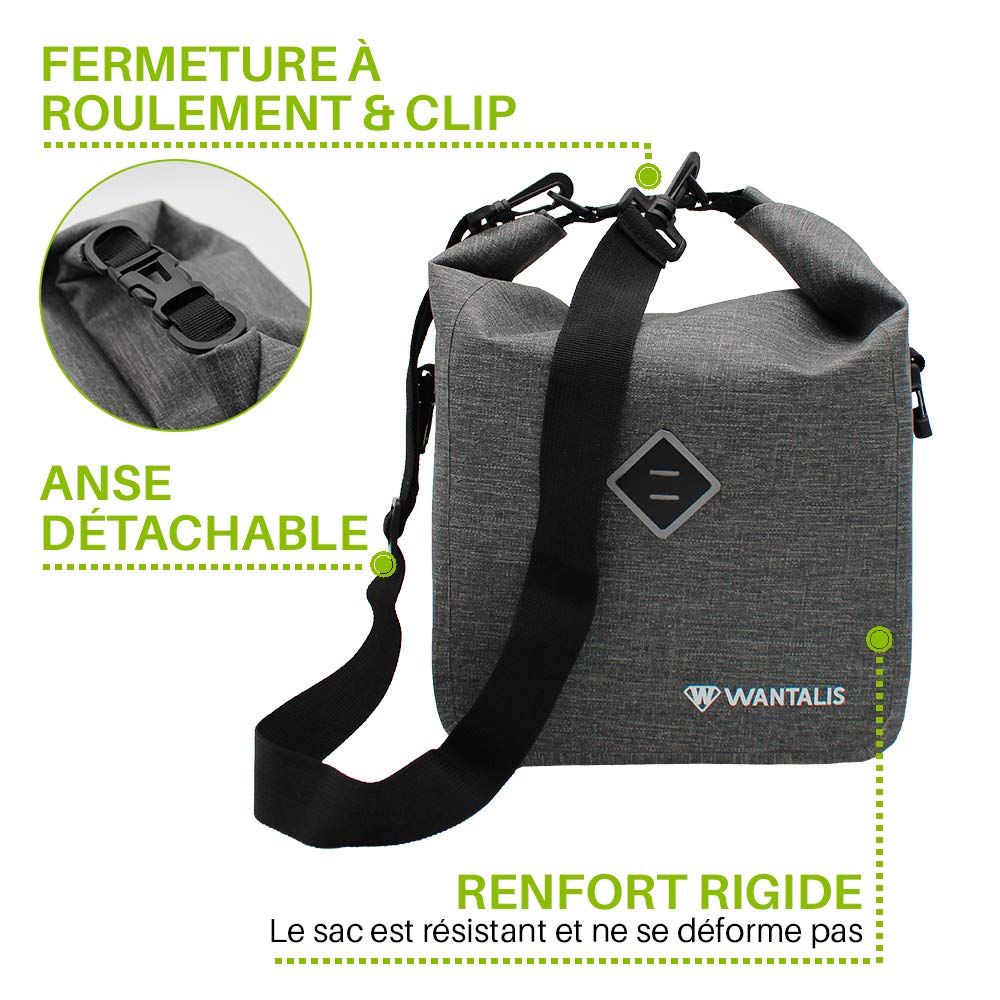 Wantli Sacoche Guidon Vélo Étanche Avec Écran Tactile TPU - Sacoche Cadre Vélo Incassable, Imperméable Et Robuste Pour Smartphone