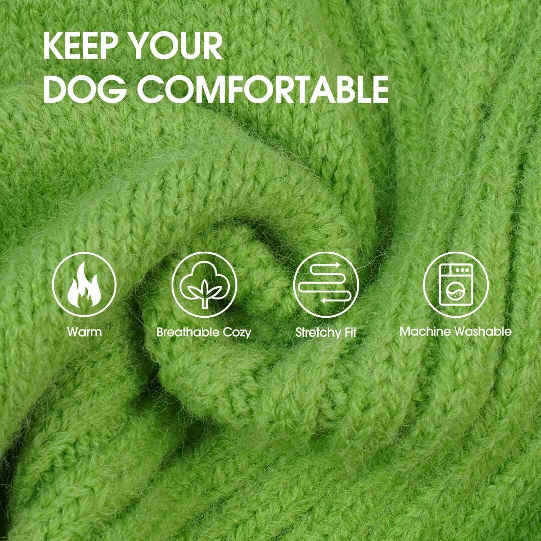 IECOii Great Dane Jumper,5XL Extra Large Sweater for Giant Breed Dogs in Winter,Turtleneck Cold Weather Knit Clothes,Machine Washable,Elastic Pullover Jumpers for Saint Bernard,Mastiff,Grass Green,5XL - Image 3