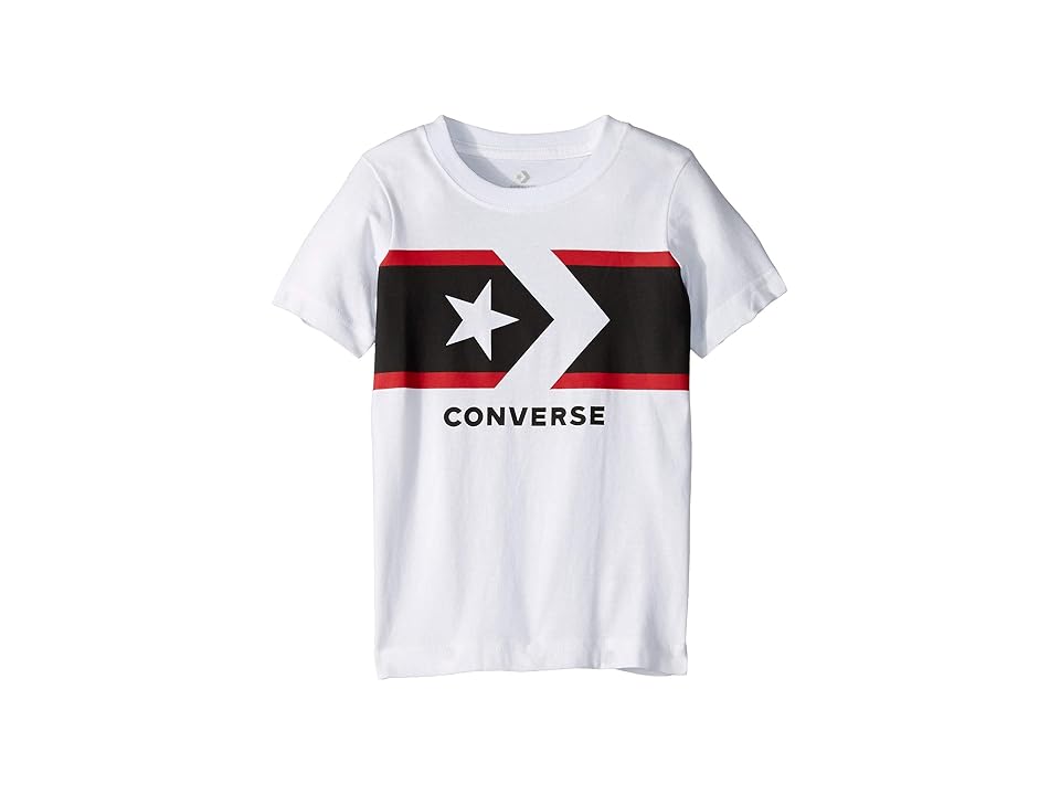 

Converse Kids Chest Stripe Star Chevron Tee (Little Kids) (White) Boy's Clothing