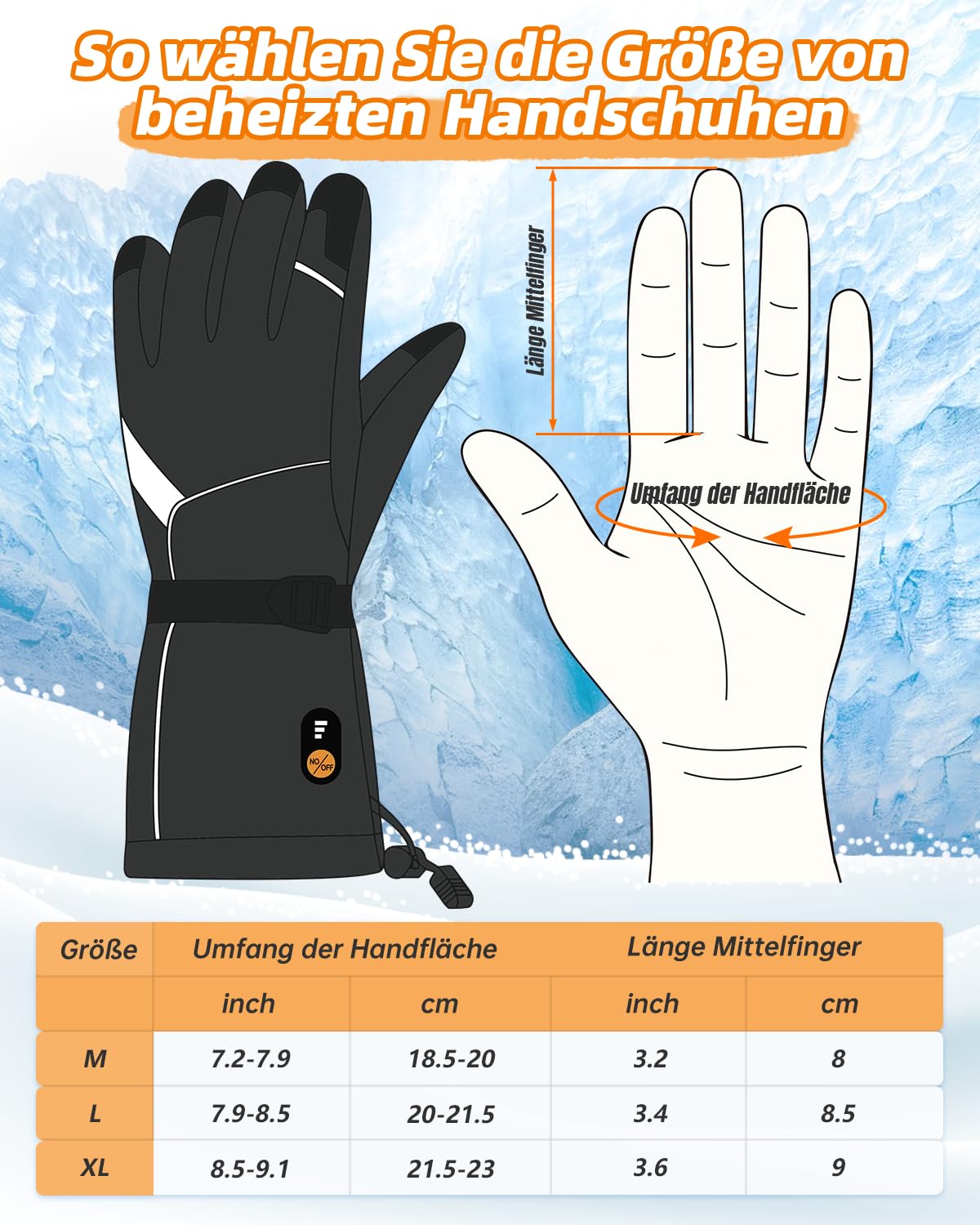 Beheizbare Handschuhe Damen/Herren Mit 6000mAh Akku – 3 Temperaturstufen, Wasserdicht, Touchscreen