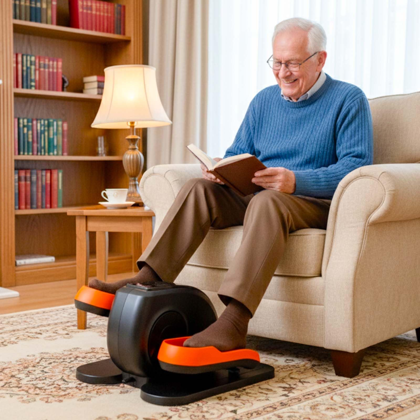 Mini elliptique électrique bidirectionnelle |Repose-moteur | exercices de jambes | Télécommande | Affichage de la vitesse et des calories | 3 programmes automatiques | 60 W