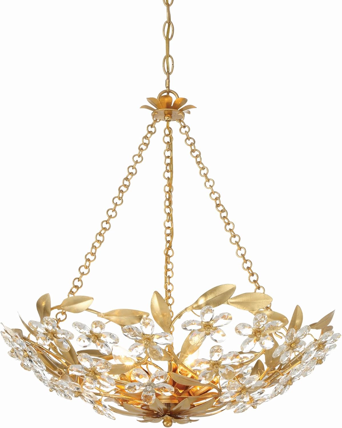 Crystorama Marselle 6 Light Antique Gold Chandelier