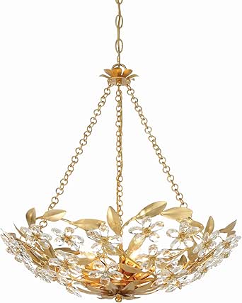 Crystorama Marselle 6 Light Antique Gold Chandelier