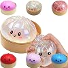 Sparkle Steamed Dumpling Squishy, Soft Slow Rebound Squeeze Gadget with Glitter Finish, Flexible Tactile Sensory Companion for Relaxing Breaks, Ideal for Home & Office Desk Decor & Casual Leisure U