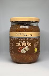 Zacusca cu Ciuperci I Mushroom Spread Zacusca I Ready to Eat I No preservatives, additives or artificial colors I Vegan I Capricii si Delicii 500 gr