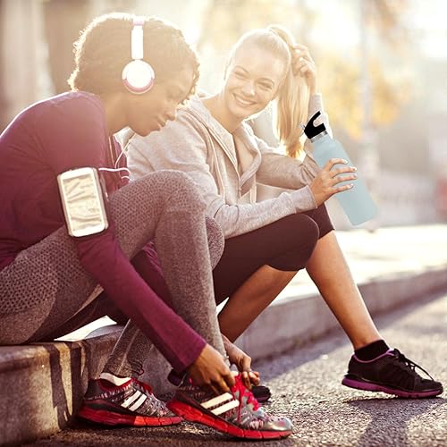 Miniatura 7 de Neihepal Botellas de Agua de Acero Inoxidable Fog, Botella de Viaje de Doble Pared con Aislamiento al Vacío de 24 Onzas con Tapa de Pajita a Prueba