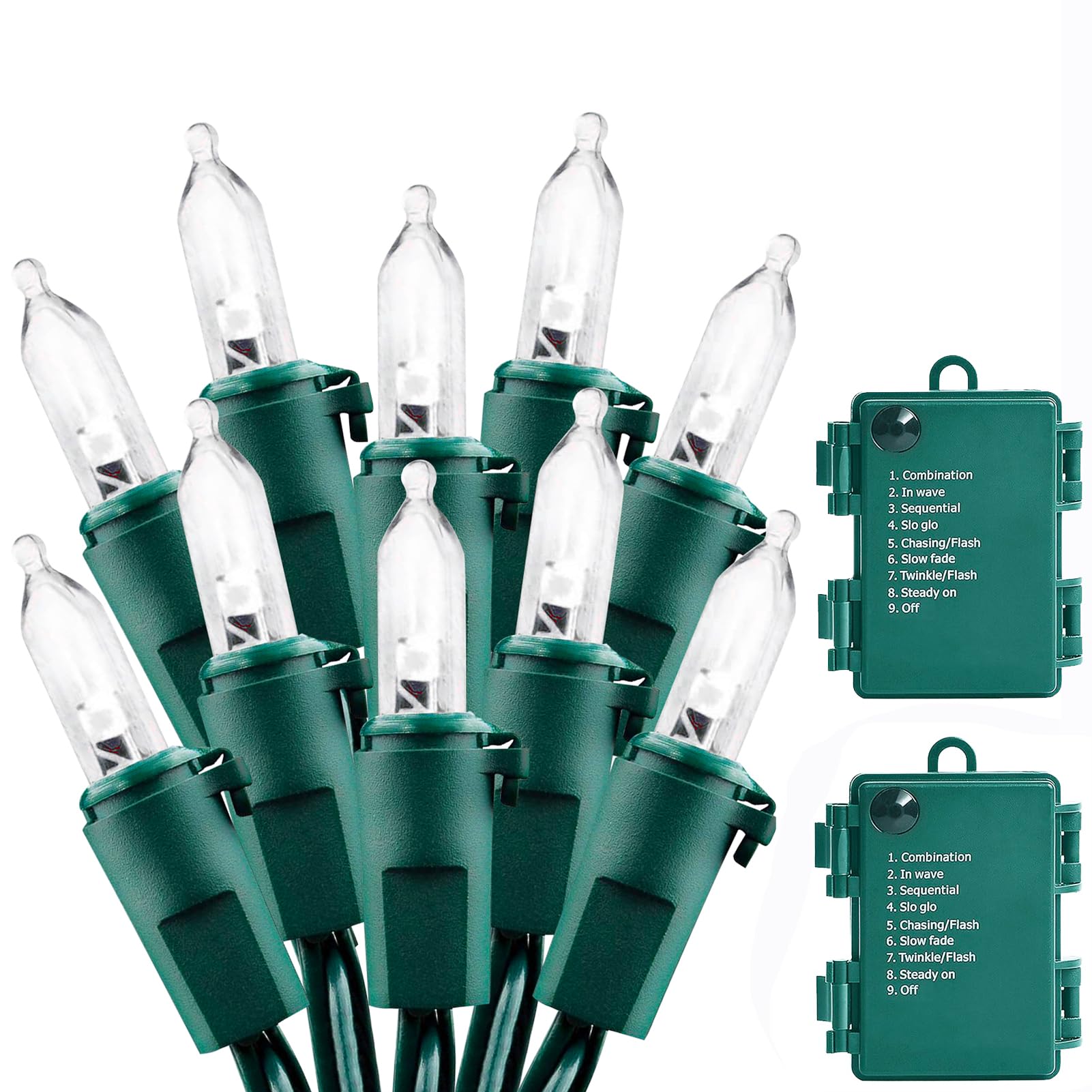 ASENEK Christmas Lights - Battery Operated String Lights 50 LED String Lights Mini Lights with Auto-Timer and 8 Lighting Modes for Christmas Wreath