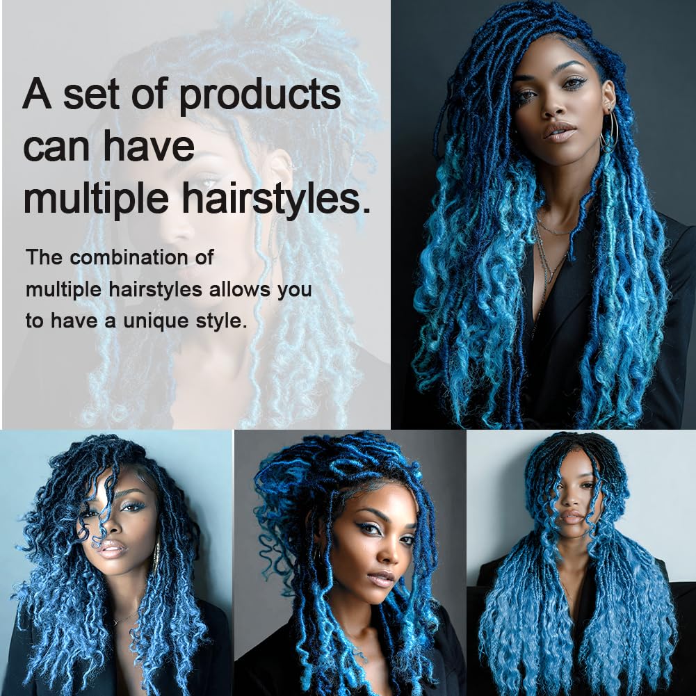 FASHION IDOL MIX crochet hair includes box braids curly hair twist butterfly braids and locs with straight hair ends 24 Inches combining multiple hairstyles together