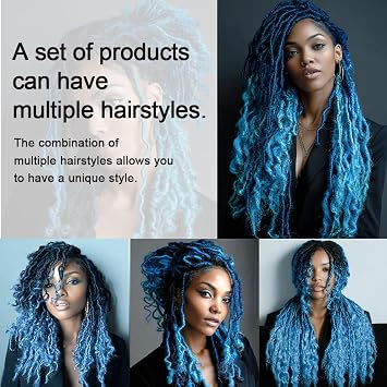 FASHION IDOL MIX crochet hair includes box braids curly hair twist butterfly braids and locs with straight hair ends 24 Inches combining multiple hairstyles together