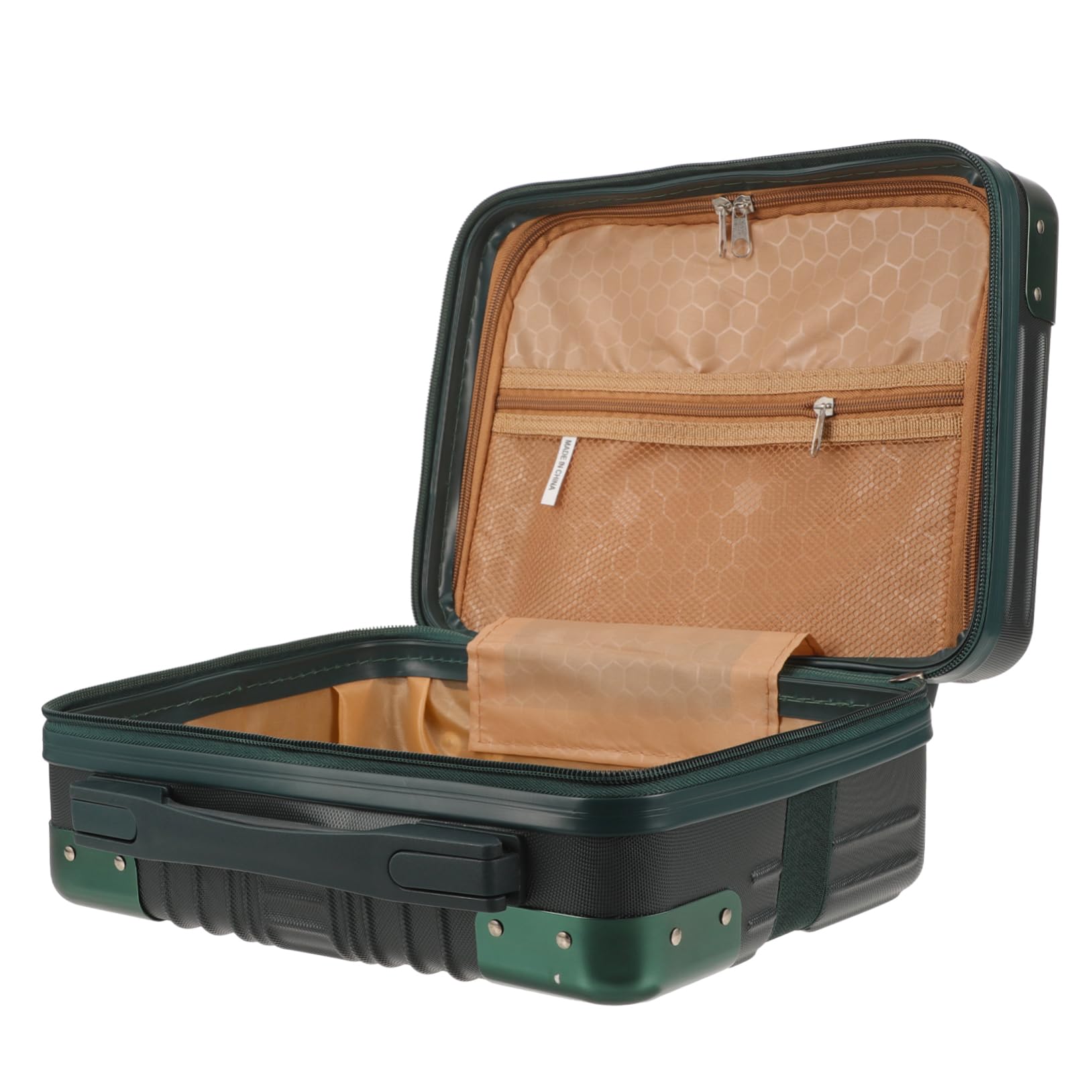 Tragbarer Kosmetikkoffer aus Abs 14-Zoll für Reisen Make Up Aufbewahrungsbox für Pinsel und Gesichtspflege