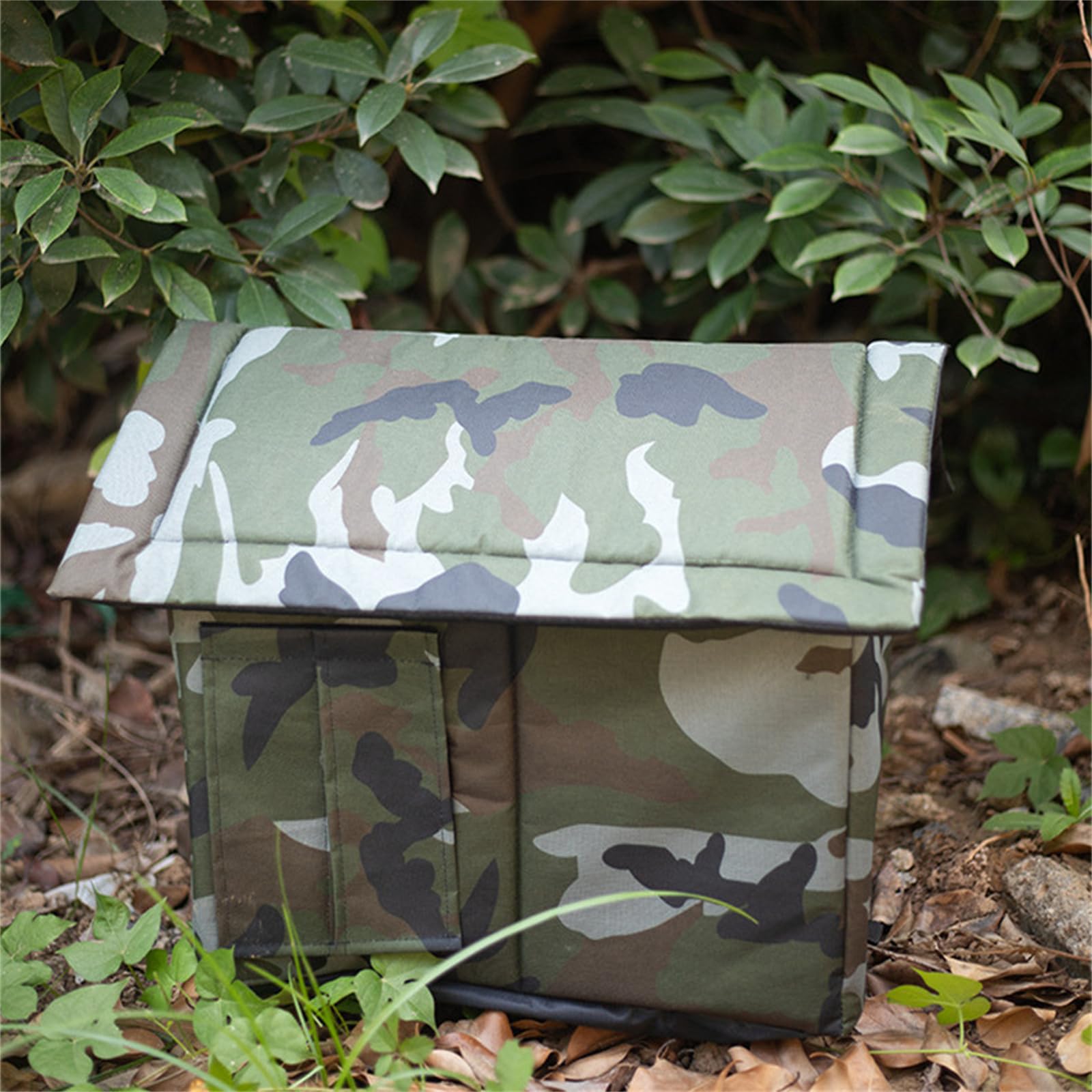 ASkinds Pet Bed Stray Cat Bed, Outdoor Waterproof Windproof Foldable Warm Pet Cave, Oxford Cloth Stray Cats Shelter Pet Supplies Wild Cat Winter Warm Cat House - House(M,Green)