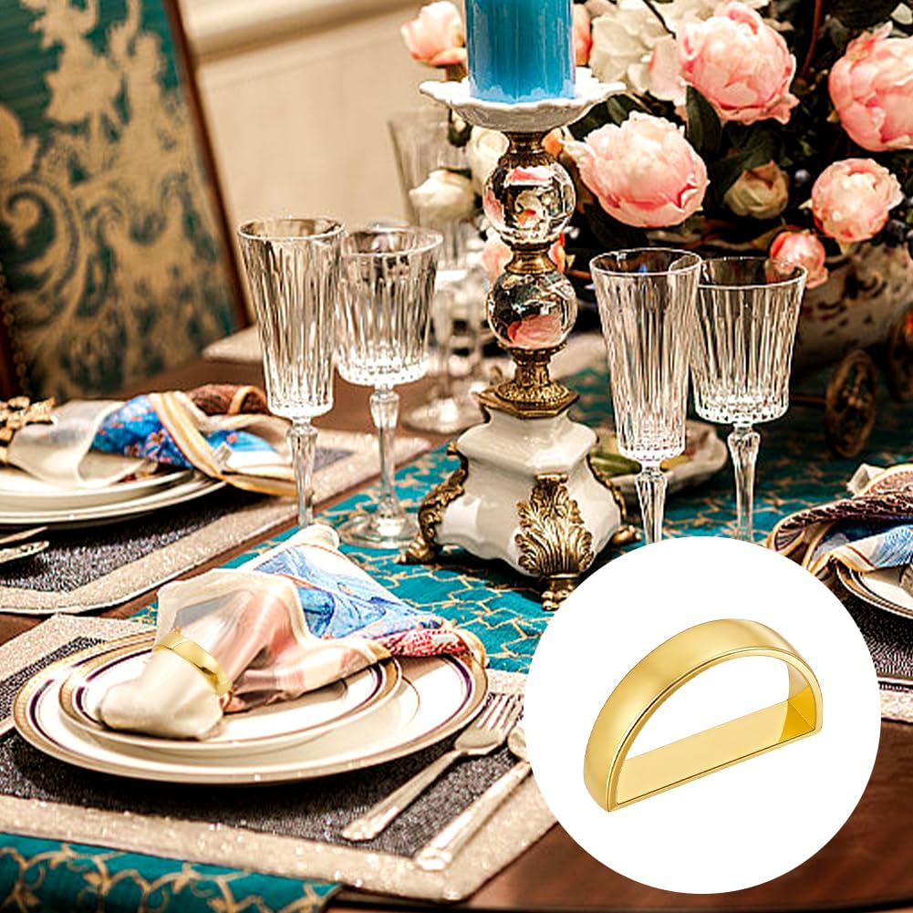 Gold Serviettenringe 100er Set Halbkreisförmige Serviettenhalter Aus Metall Mit Schnallen Für Dinnerpartys Hochzeiten Und Tischdekoration Moderne Serviettenringe Für Küche Und Restaurant