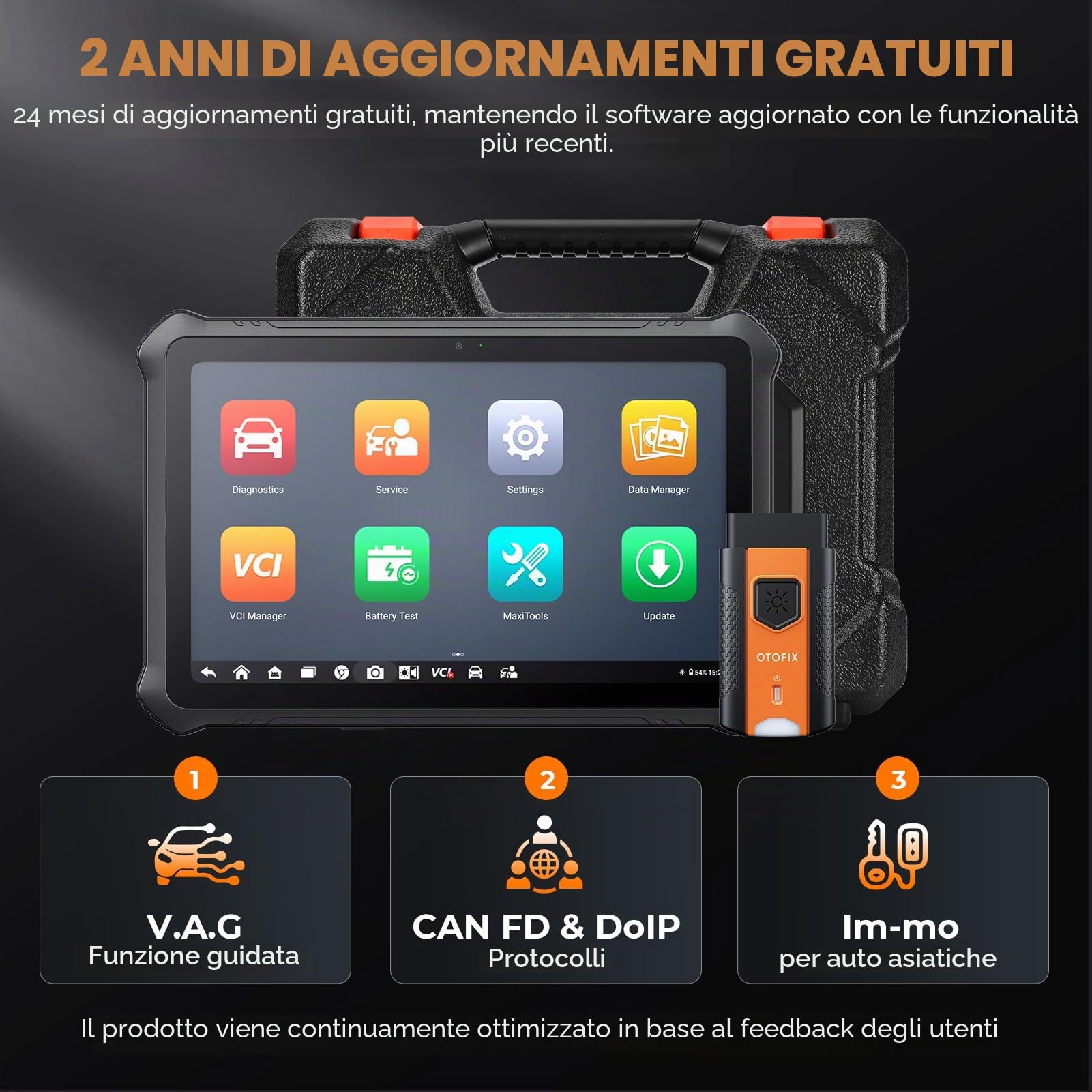OTOFIX D1 PROS2 Strumento Diagnostico Auto, Codifica ECU, 40+ Servizi, Diagnosi di Tutti i Sistemi OE, Controllo Bidirezionale, Funzioni Guidate, Scansione Automatica, CANFD, Aggiornamento Di 2 Anni