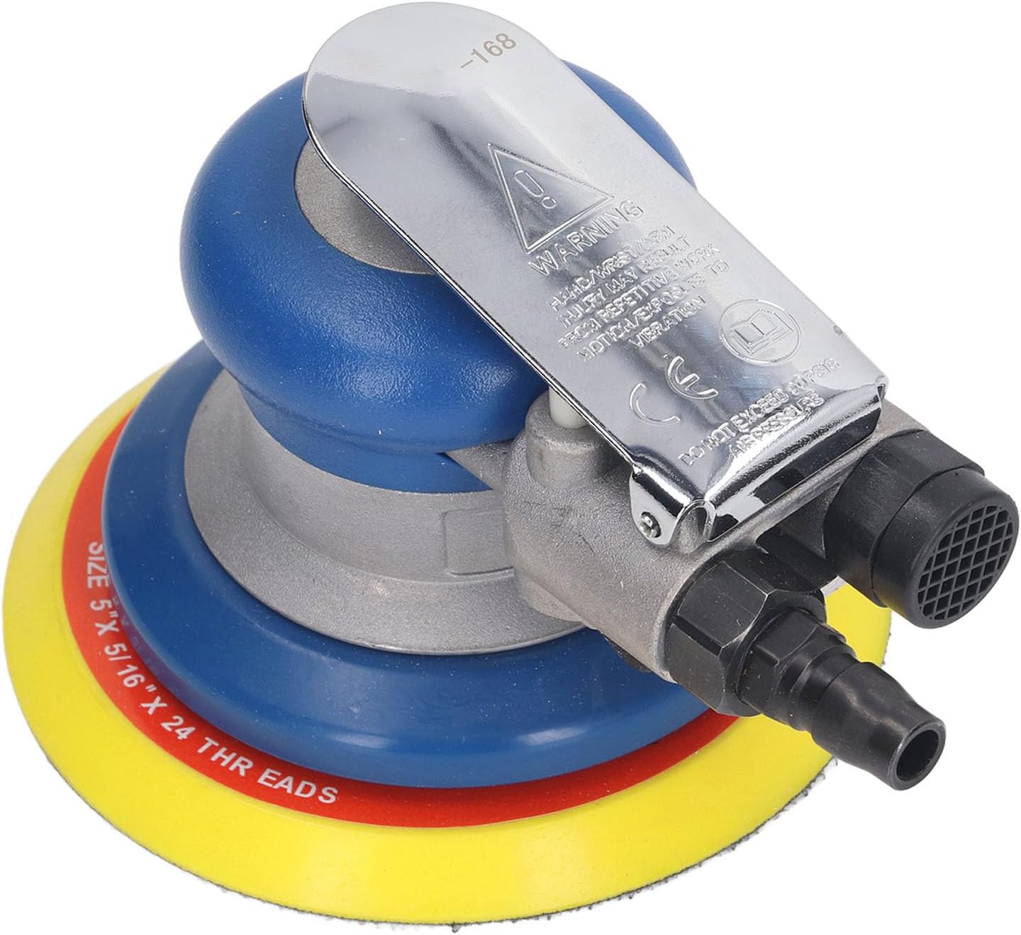 Qqmora Air Sander, Zinc Alloy 5in Easy Operaiton 10000RPM Palm Grinder for Metal