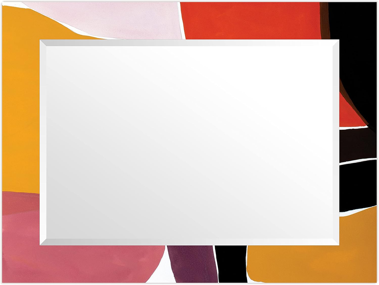 Empire Art Direct 30" x 40" Rectangular Beveled Tempered Art Glass Framed Decorative Mirror,Multicolor, Large Wall Mirror,Dressing Mirror, Ready to Hang