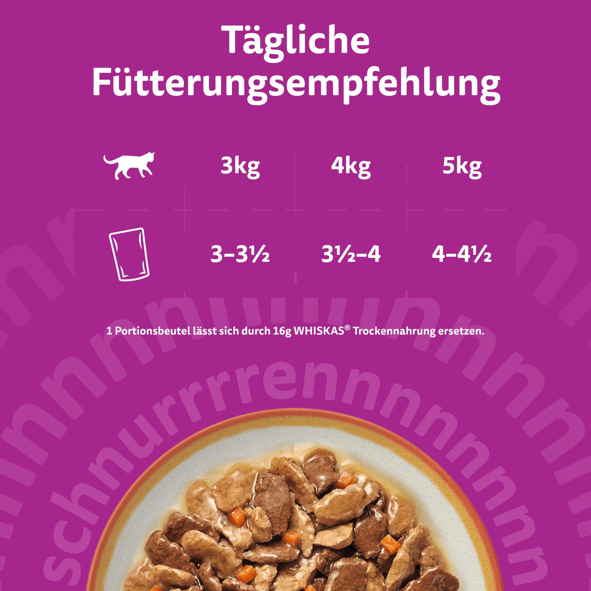 Whiskas Adult 1+ Katzennassfutter Tasty Mix Country Collection in Sauce, 84 Portionsbeutel, 84x85g (1 Großpackung) – Hochwertiges Katzenfutter nass, für ausgewachsene Katzen