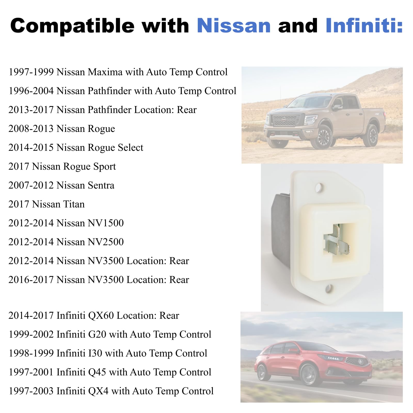 Nissan Rogue Blower Motor AC Blower Motor Resistor For Nissan