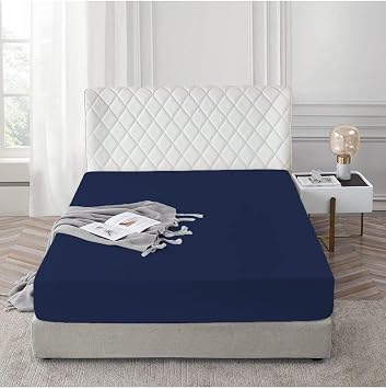 Ezgi Lastikli%100 Pamuk Penye  ar af 140X200 Lacivert, carsaaff140