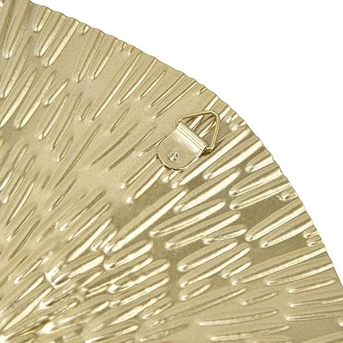 Vista 6 de Aqur2020 Decoración artística redonda para pared, círculos flotantes dorados arrugados abstractos geométricos de hierro para pared, decoración