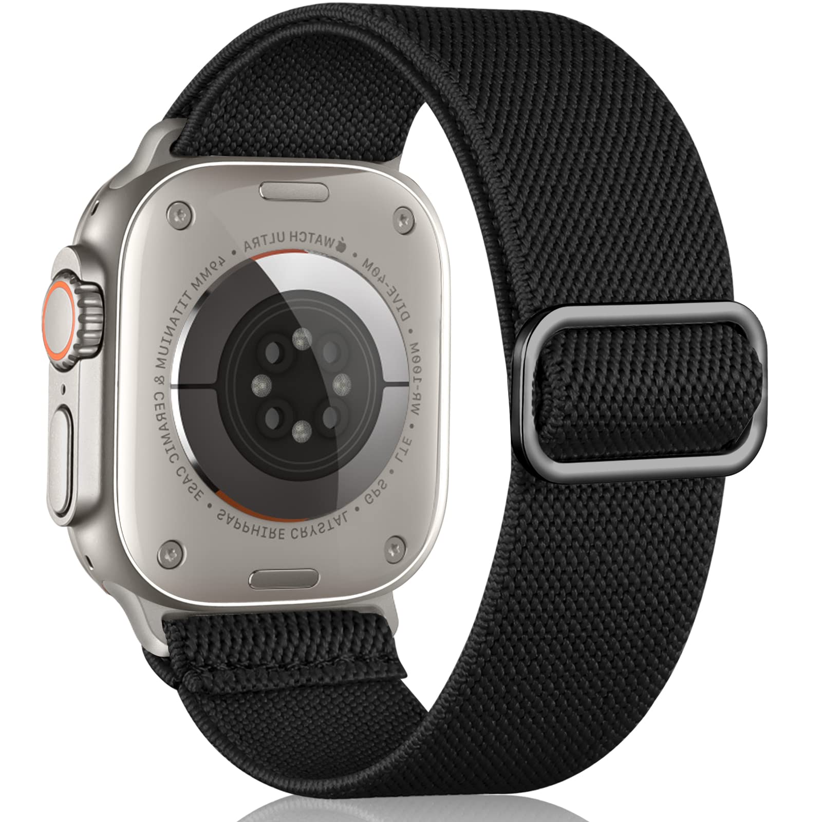 Oielai Solo Loop Band Compatible with Apple Watch Band 38mm 40mm 41mm 42mm 44mm 45mm 49mm, Nylon Braided Sports Replacement Strap Stretchy Adjustable for iWatch SE Series 8/7/6/5/4/3/2/1