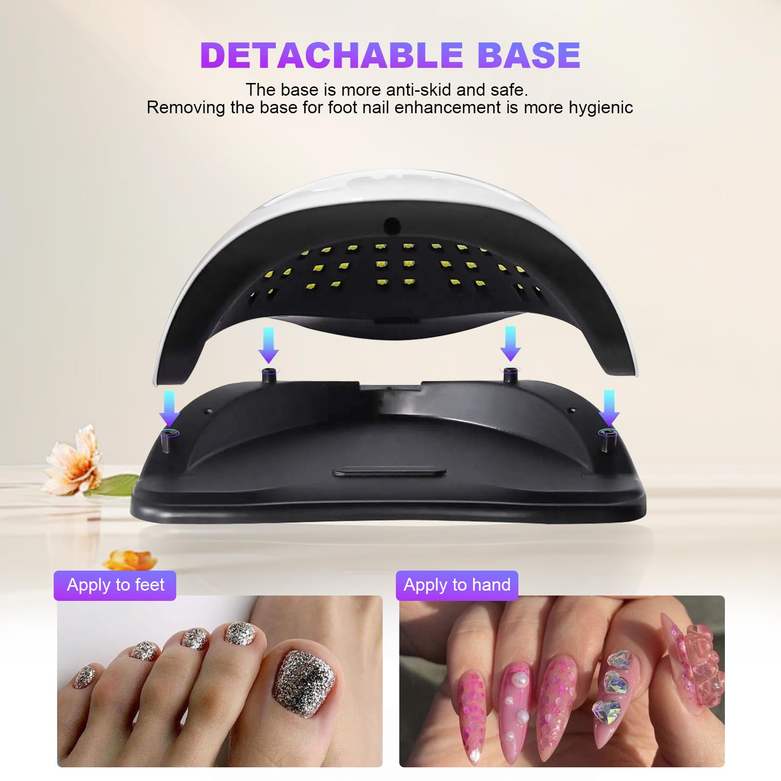 Lámpara de uñas LED UV de 320 W, secador de uñas para uñas de gel con 72 perlas de lámpara, pantalla táctil, 4 temporizadores y sensor automático, ideal para salón de belleza, secador de uñas para