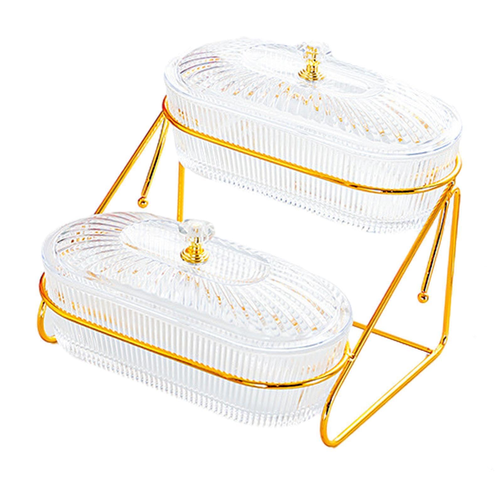 Zambuph Light 2 Layer Dried Fruit Snack Plates Serving Tray Offers Elegant