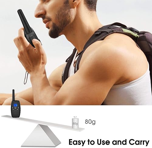 Vista 9 de Walkie Talkies de largo alcance, Topsung M880 FRS Radio bidireccional para adultos con pantalla LCD de micrófono/Wakie-Talkies duraderos