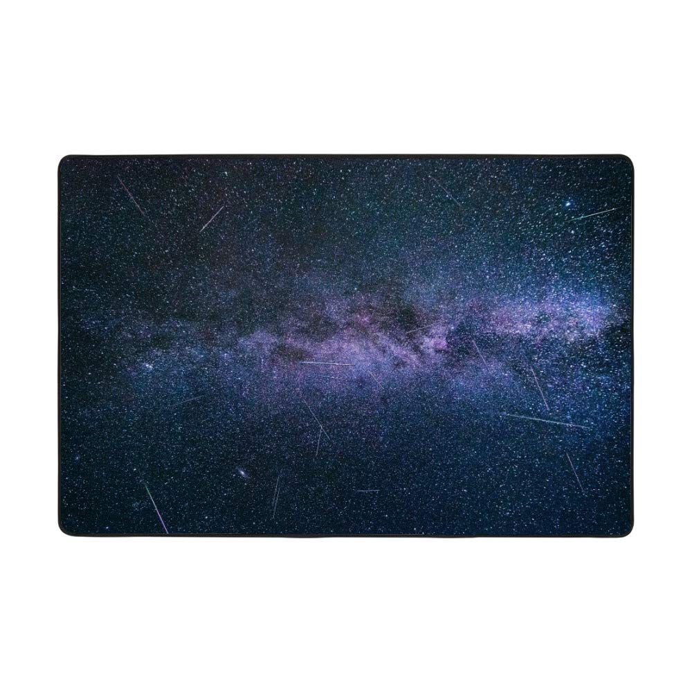 Tapis de salon étoilé au motif poétique de météores scintillants