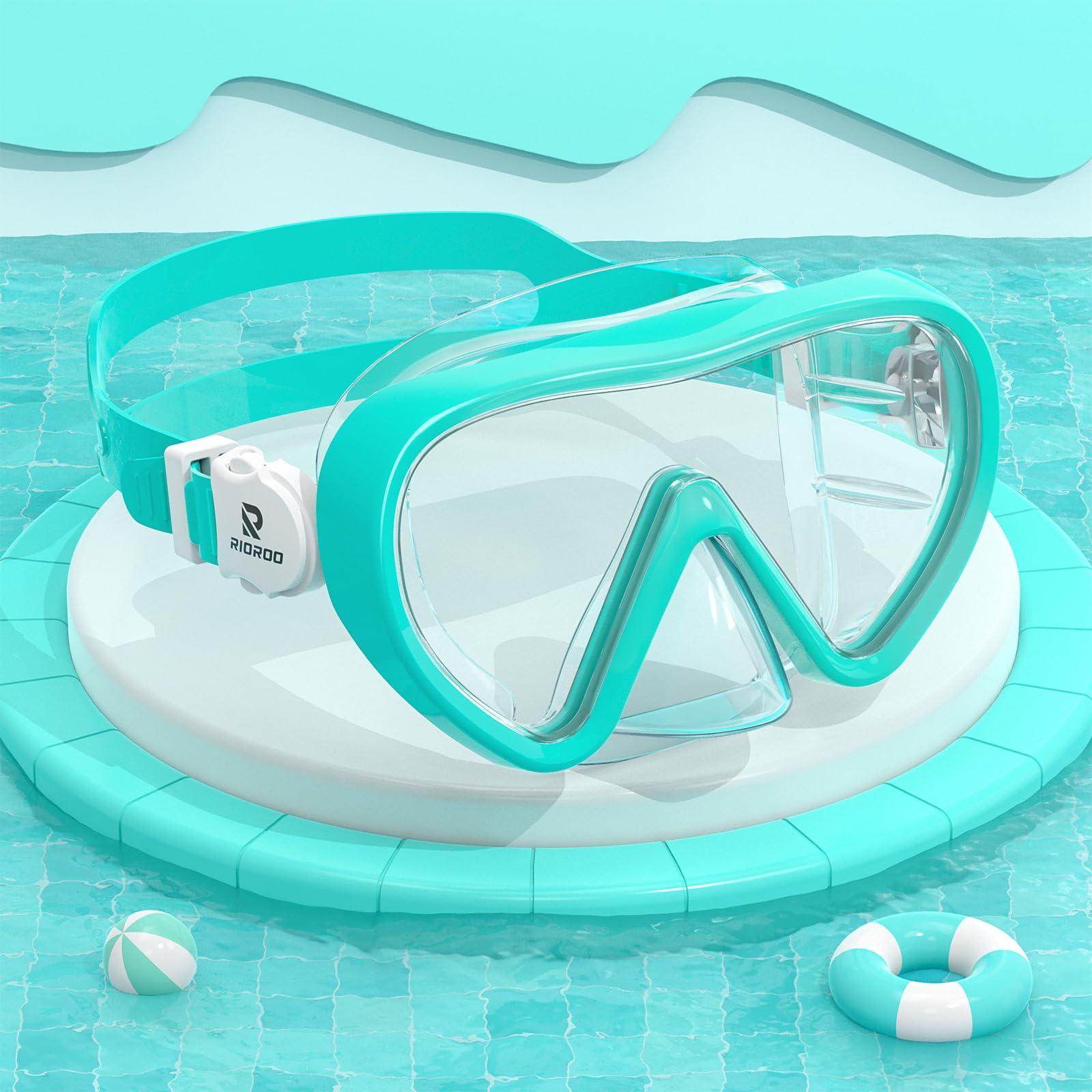 RIOROO Taucherbrille Kinder,Schwimmbrille für Jungen Mädchen Jugendliche,Tauchmaske mit Nasenabdeckung 180°Panorama HD Anti Nebel Anti-Leck für Kinder 6-16 Jahre