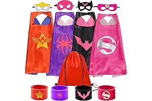 Superhero Capes Set and Slap Bracelets Toys for Mighty Kids