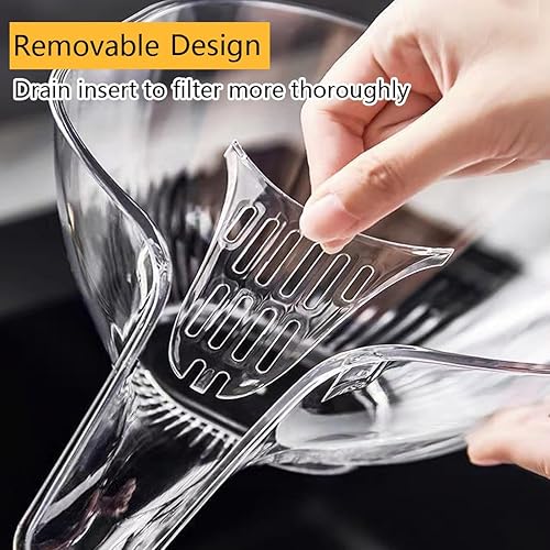 Miniatura 5 de Yutigo Cesta de drenaje multifuncional para alimentos, embudo de cesta de colador con boquilla, fregadero de cocina colador de alimentos para