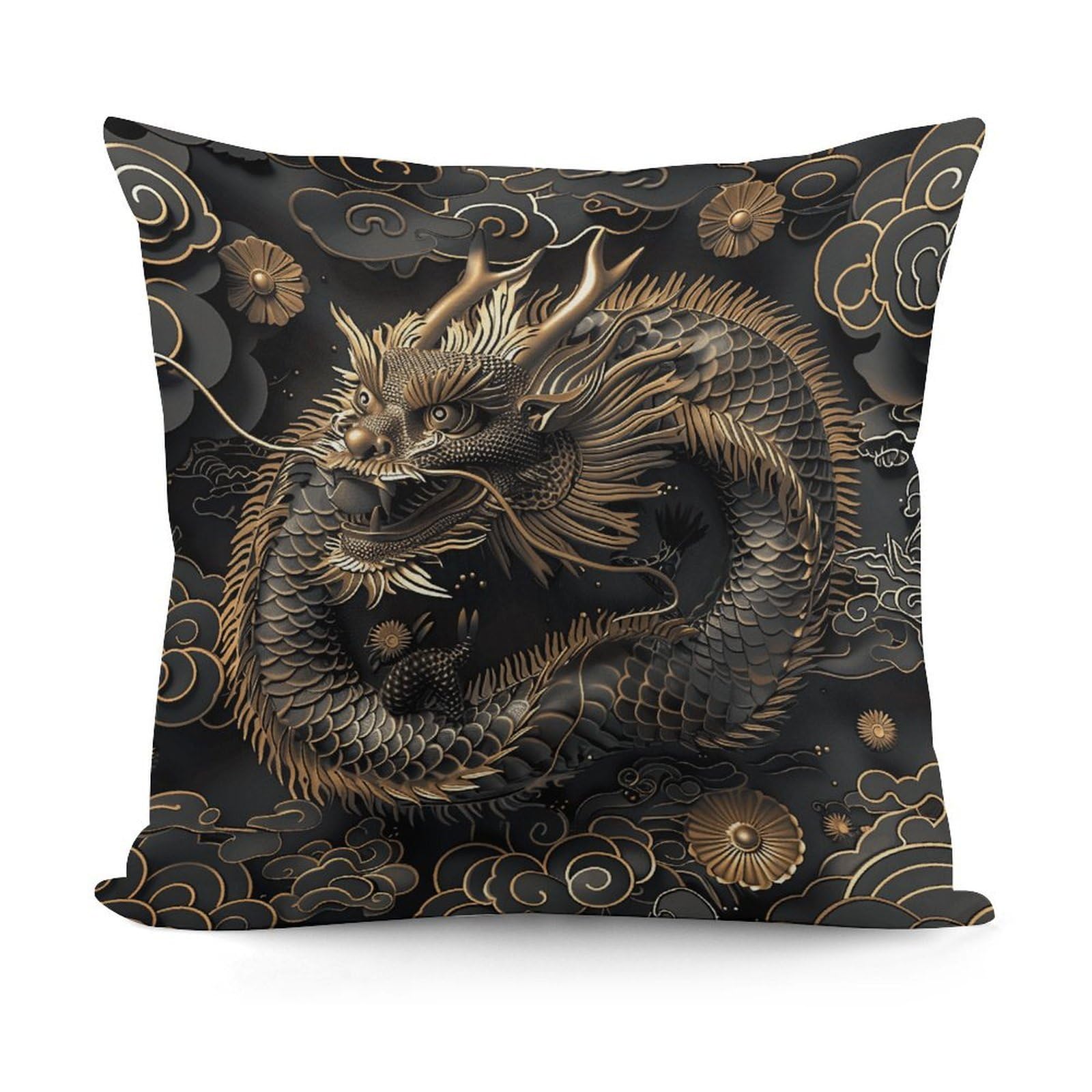 VstaDank Chinese Dragon Style Throw Pillow Cover Soft Square Cushion Cover Art Artwork Pillow Covers Mordern Couch Pillow Covers Decorative Cushion Case for Chair Couch Bedroom Living Room