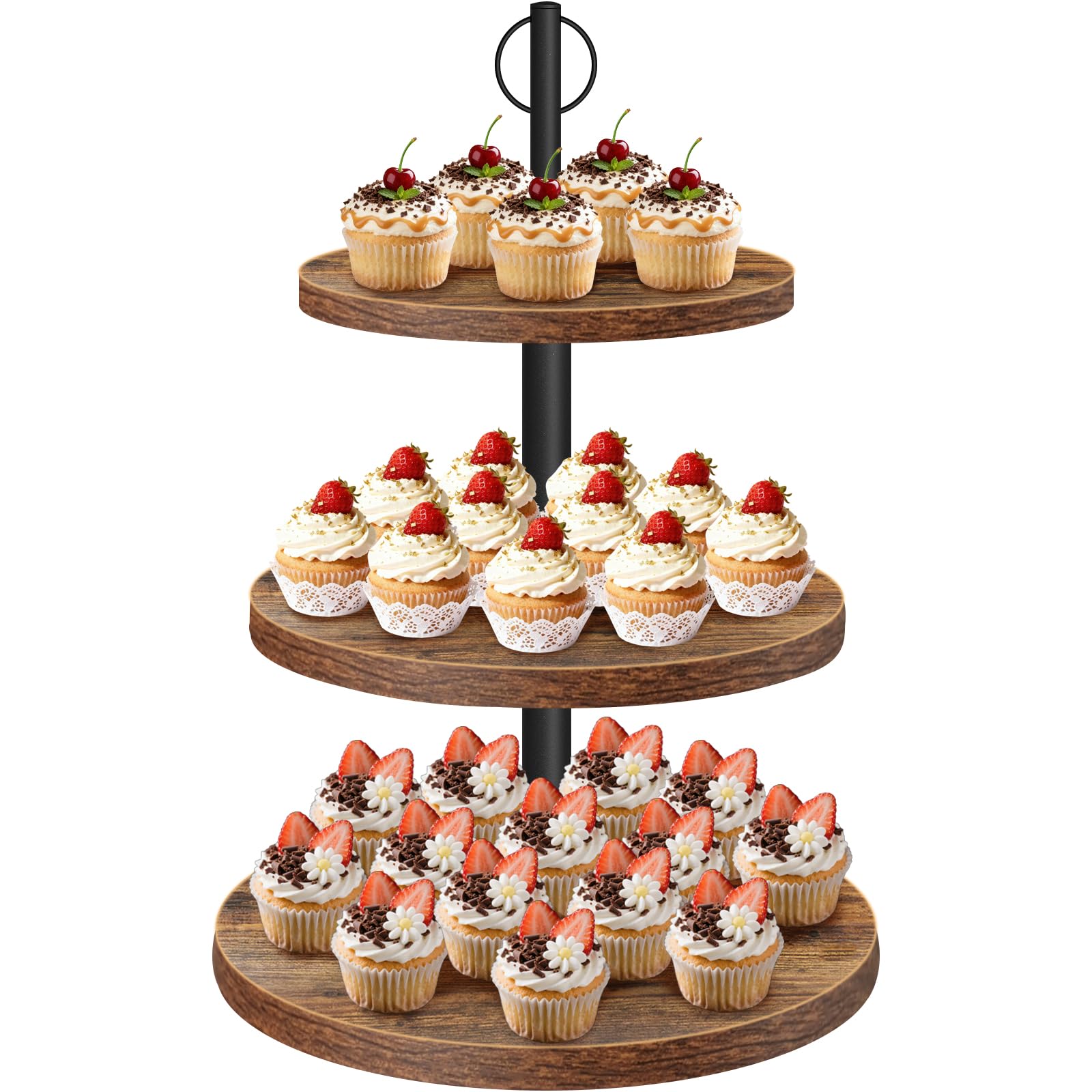 Wooden Dessert Table Display Set With 4 Tier Wood Cupcake Stand - View #8
