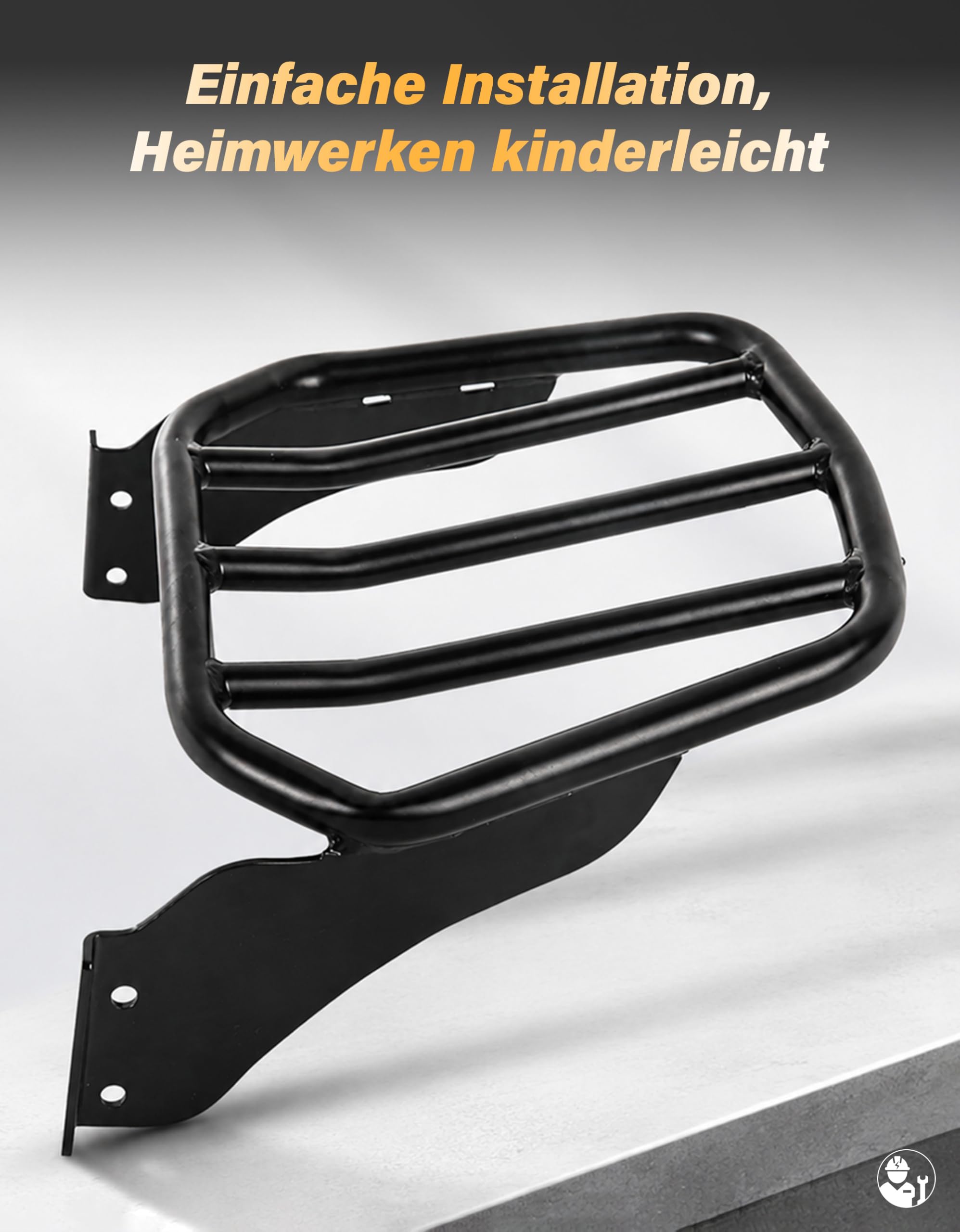 Moto Portapacchi Posteriore Adatto per Harley Softail Fat Boy '07-'17 Softail Custom '07-'10 Night Train '06-'09 Schwarz