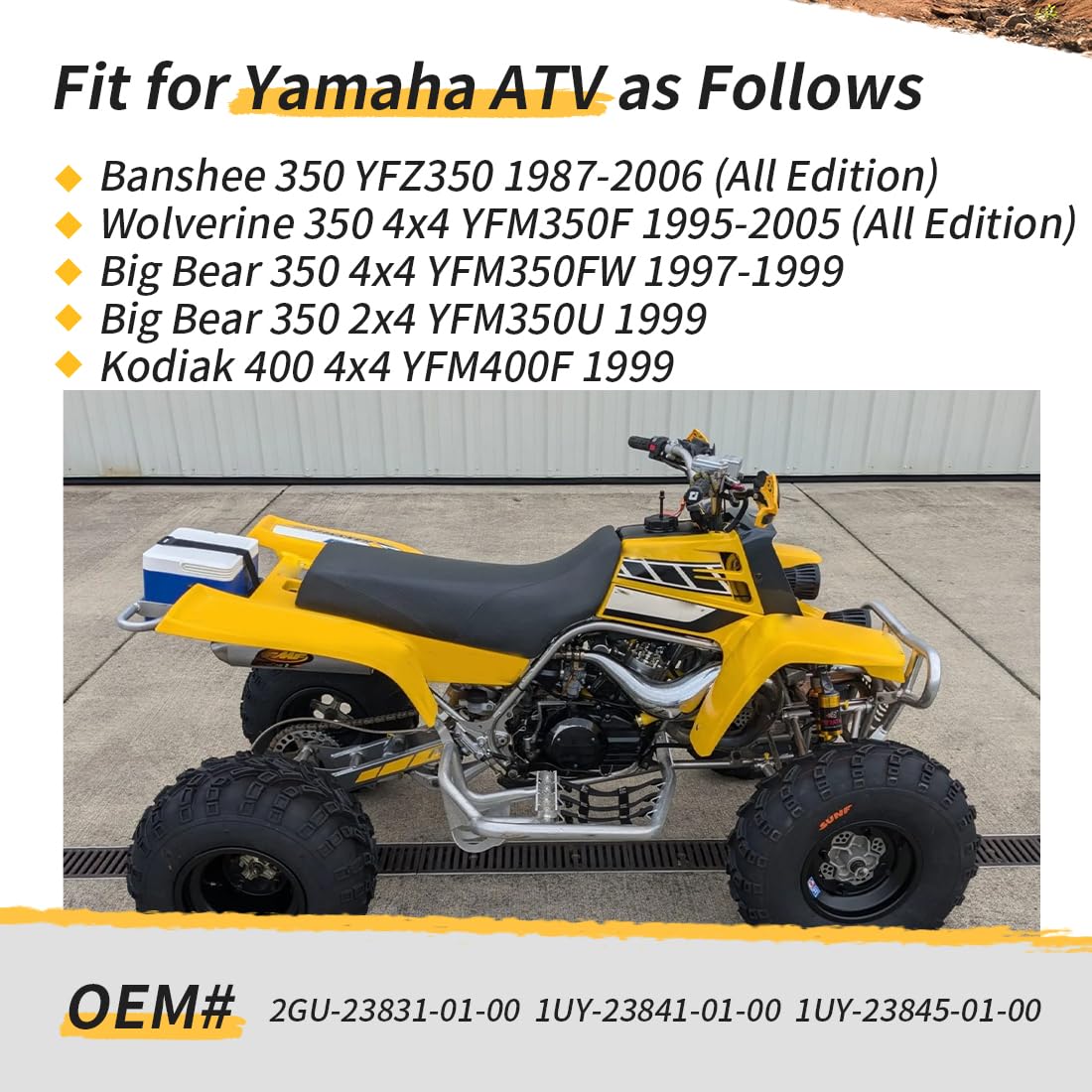 Tirante Sterzo con Testa Snodo compatibile con Yama-ha Banshee Wolverine Big Bear 350 YFZ350 YFM350F/FW/U Kodiak 400 YFM400F 1987-2006 2GU-23831-01-00 Sterzo Completo 2 pezzi