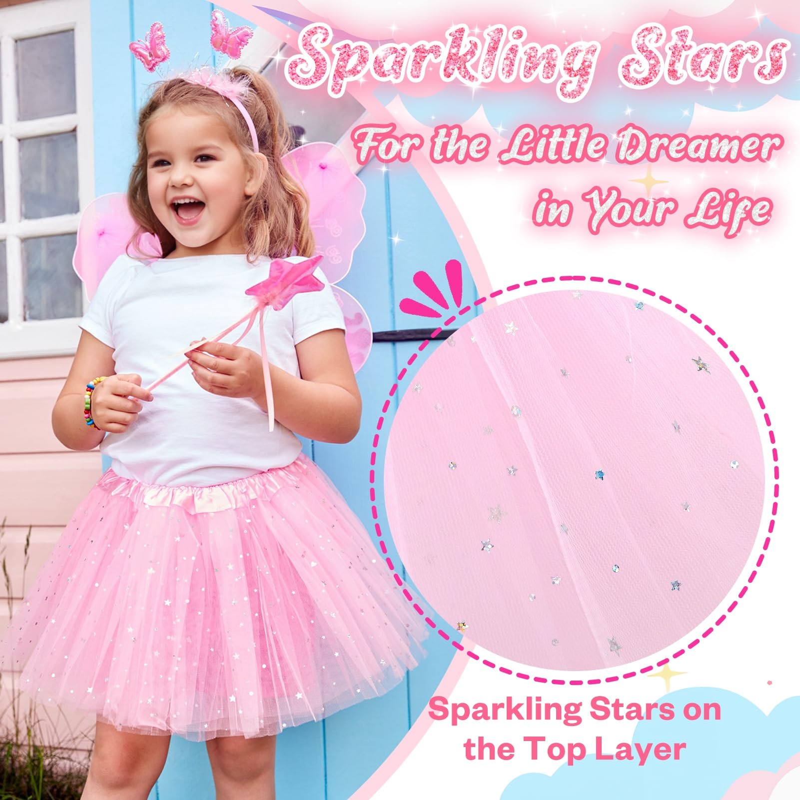 kilofly - Juego de 6 niñas tutú de Ballet para niños cumpleaños Princesa Fiesta Vestido Falda Set