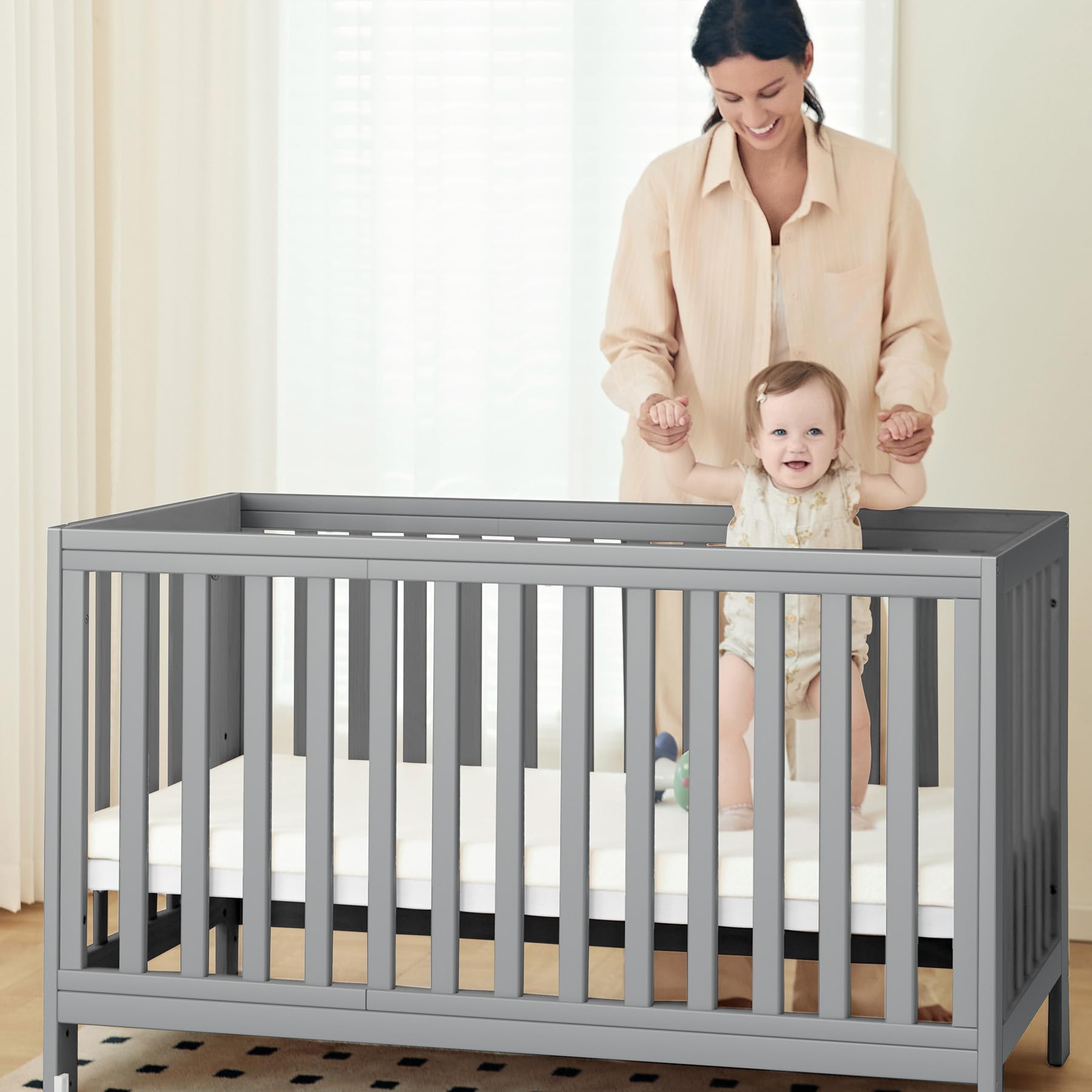 Snapklik.com : MAMAZING EvoNest Baby Crib, 11 In 1 Convertible Mini Crib