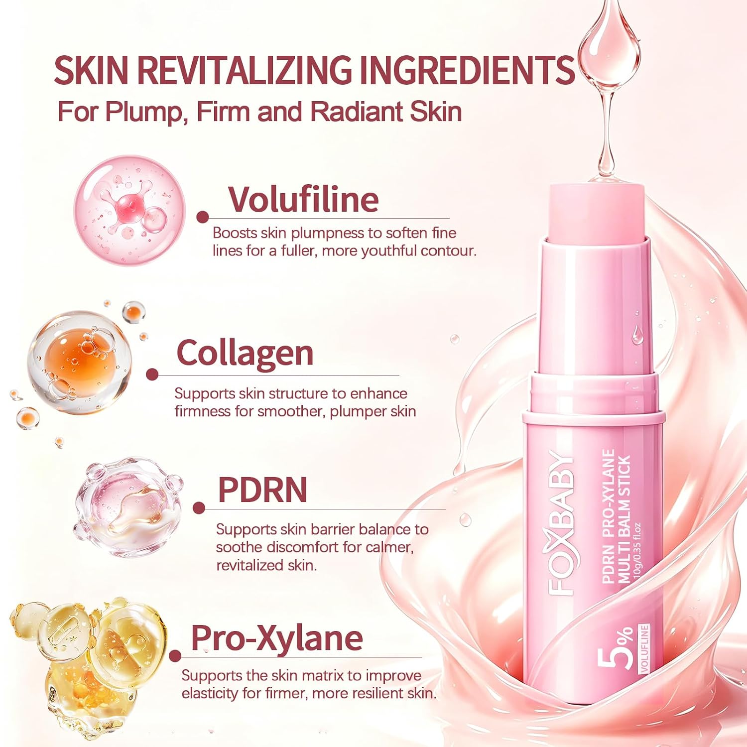 Foxbaby PDRN Pink Collagen Volume Multi Balm Stick,3‑Pack image 3