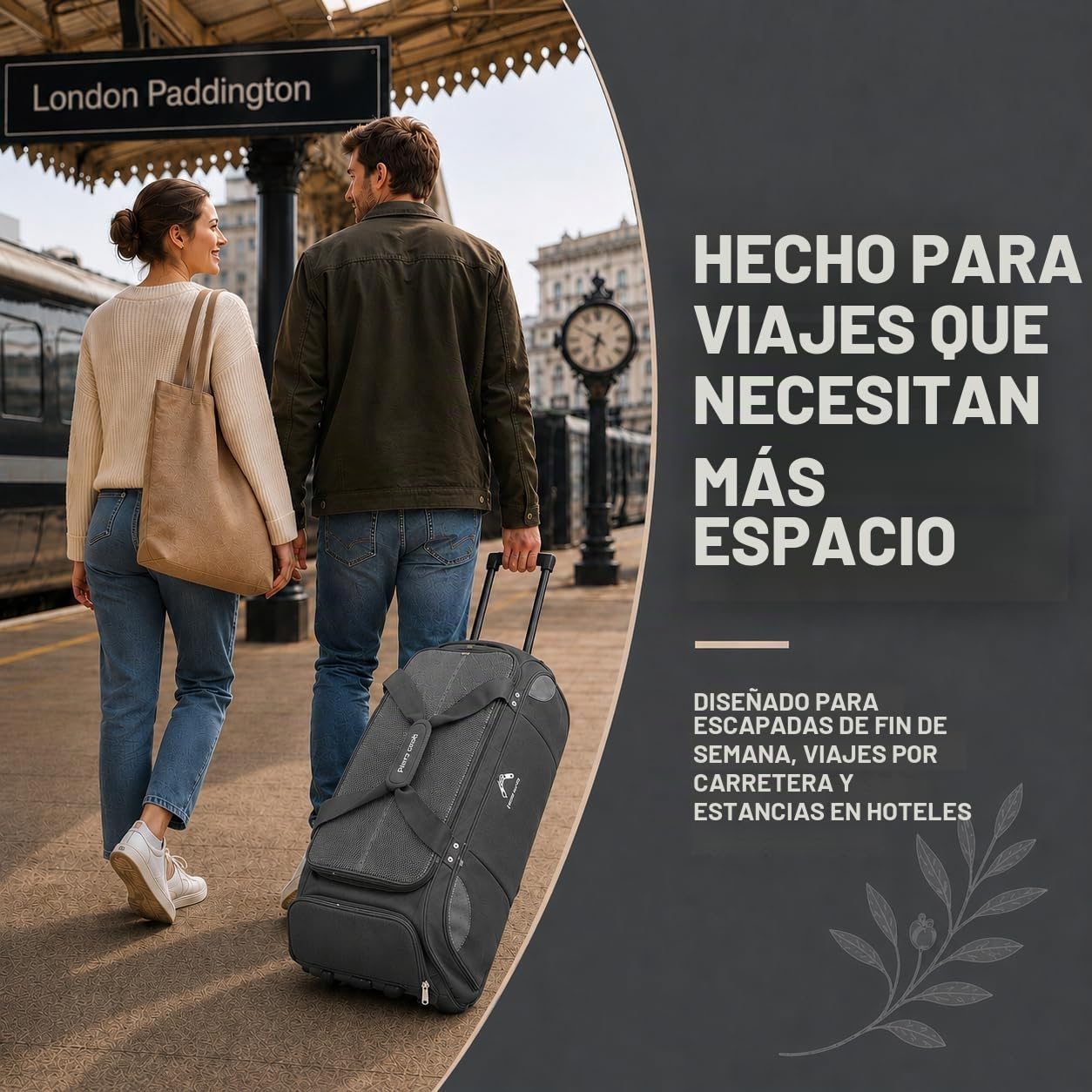 Bolsa de Lona con Ruedas Grande y Ligera Pierre Cardin, con Ruedas Estilo Scooter probadas a presión, opción de Carrito de Arrastre, Bolsa Deportiva de Viaje CL769 (Large 30", Gris)