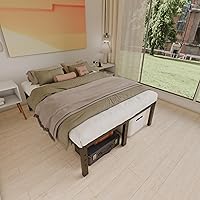 Vista 11 de Base de cama tamaño Queen de 12 pulgadas, no necesita somier, base de colchón de plataforma de metal resistente con listones de acero