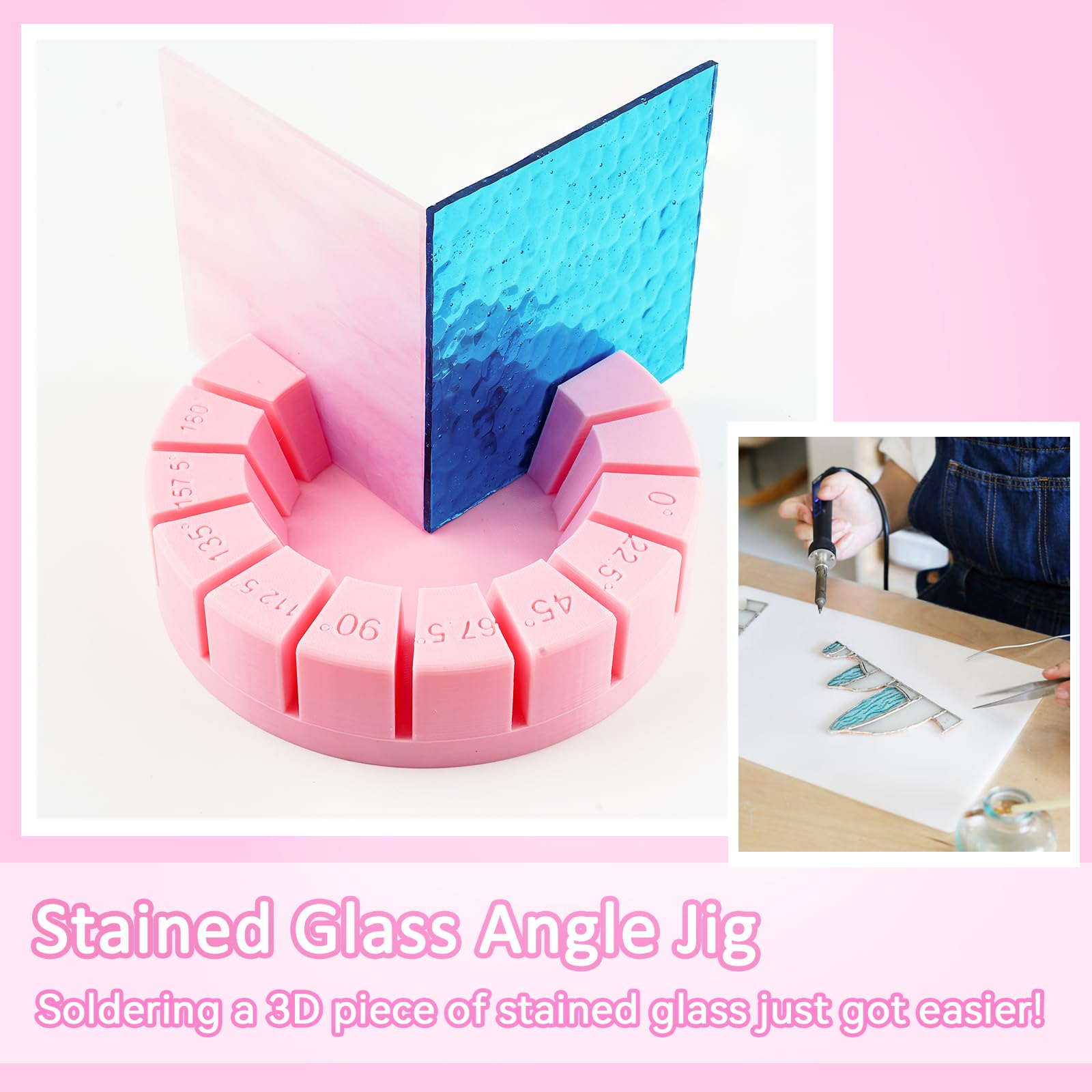 Stained Glass Angle Jig, Stained Glass Tools, Stained Glass Supplies, Stained Glass Angle Soldering Jig Tool - Image 4