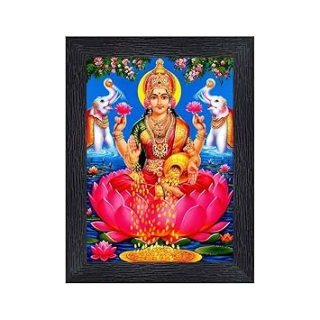 PnF Diwali Puja (laxmiji, Ganeshji,Saraswatiji) Religious Wood Photo Frames with Acrylic Sheet (Glass) for Worship/Pooja(photoframe,Multicolour,8x6inch) 22400