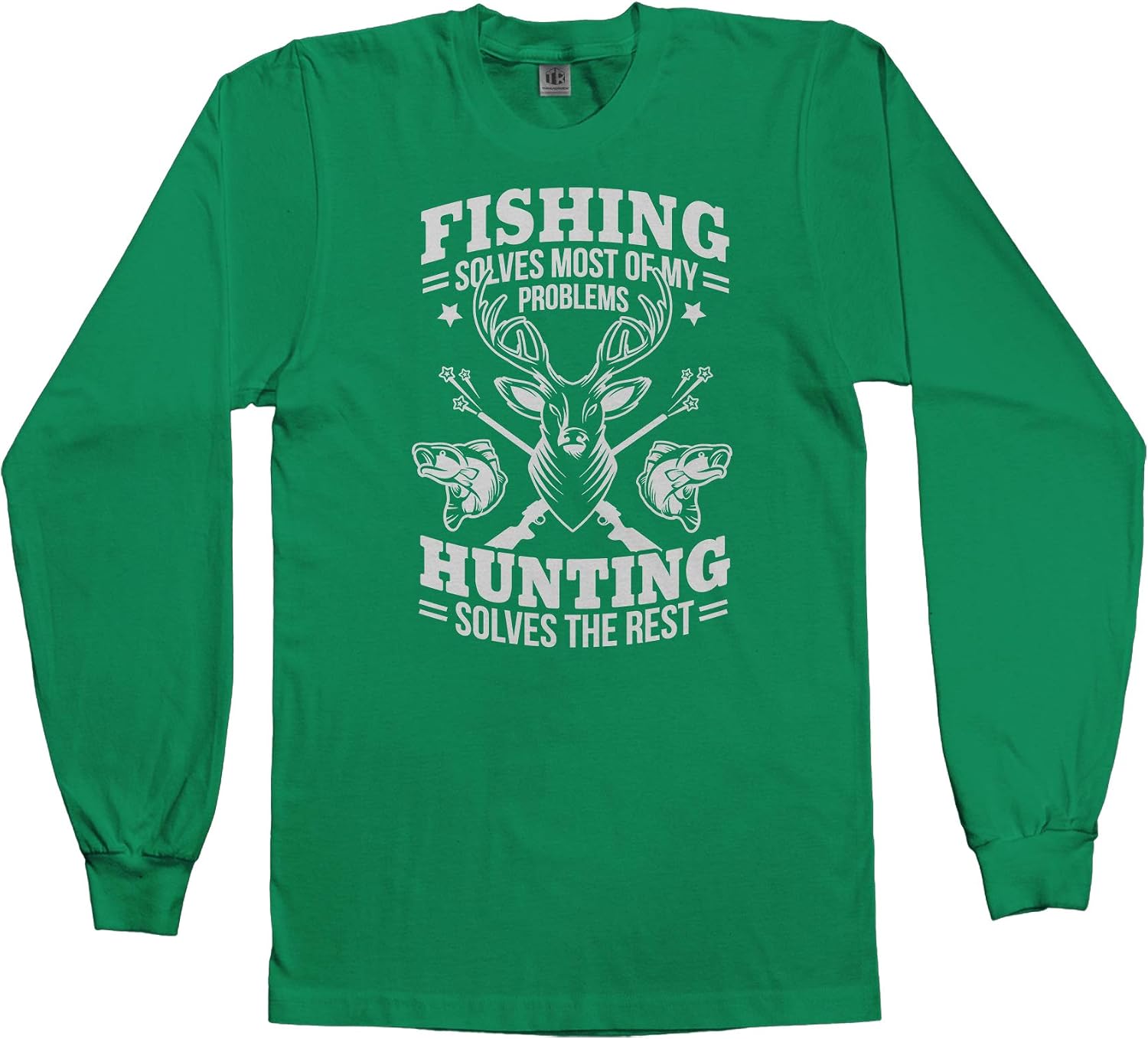 Threadrock Fishing Solves Most Problems | Hunting Gift Men's Long Sleeve T-Shirt
