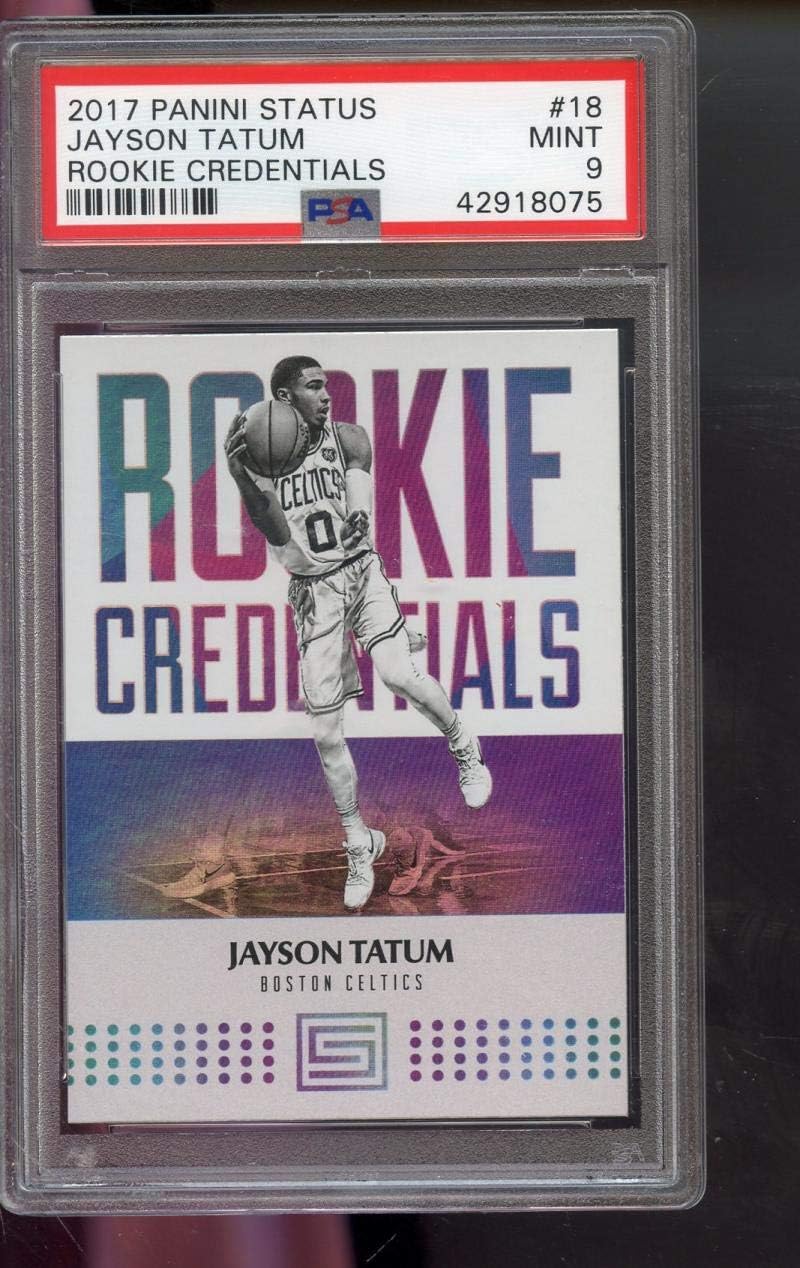 2017-18 Panini Jayson Tatum #18 Jason Tatum STATUS Rookie Credentials Boston Celtics ROOKIE RC MINT PSA 9 Graded NBA Basketball Card