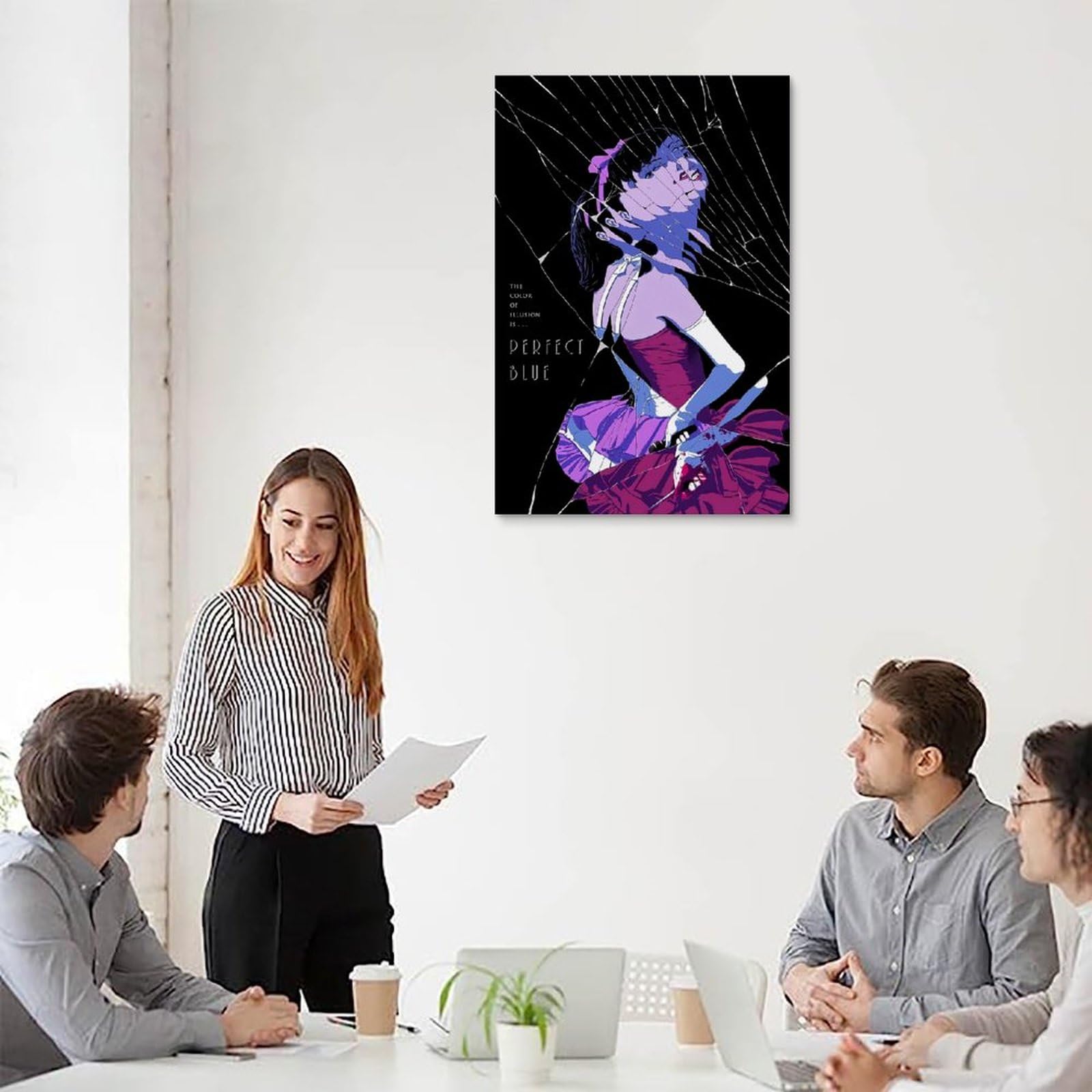 Amazon.co.jp: パーフェクトブルーアニメキャンバスウォールアート 