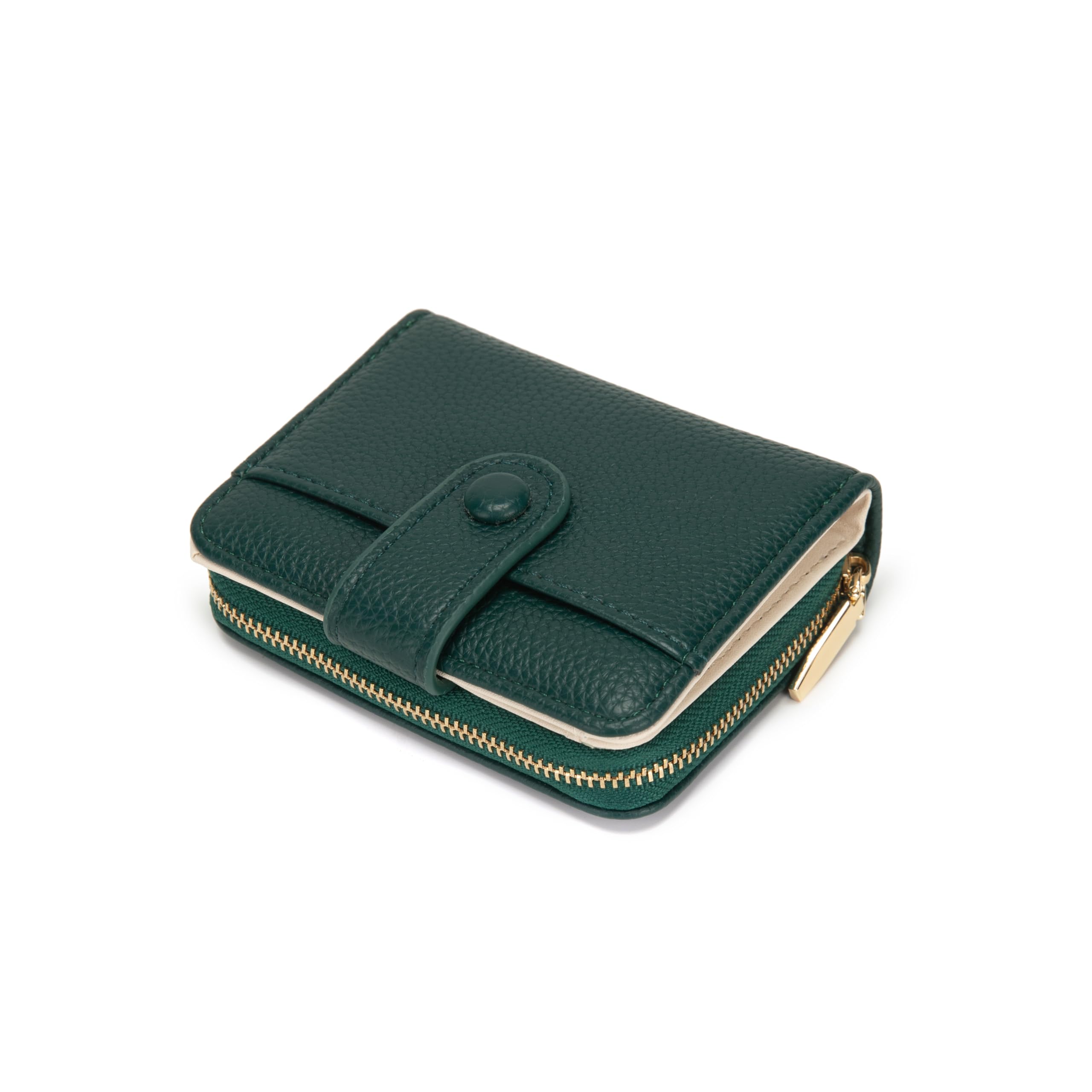 MOSOSA Geldbeutel Damen aus Glattem und Weichem Synthetisches Leder Geldbörse klein Kurzformat Portemonnaie Damen mit Großes Zipper Münzfach Wallet