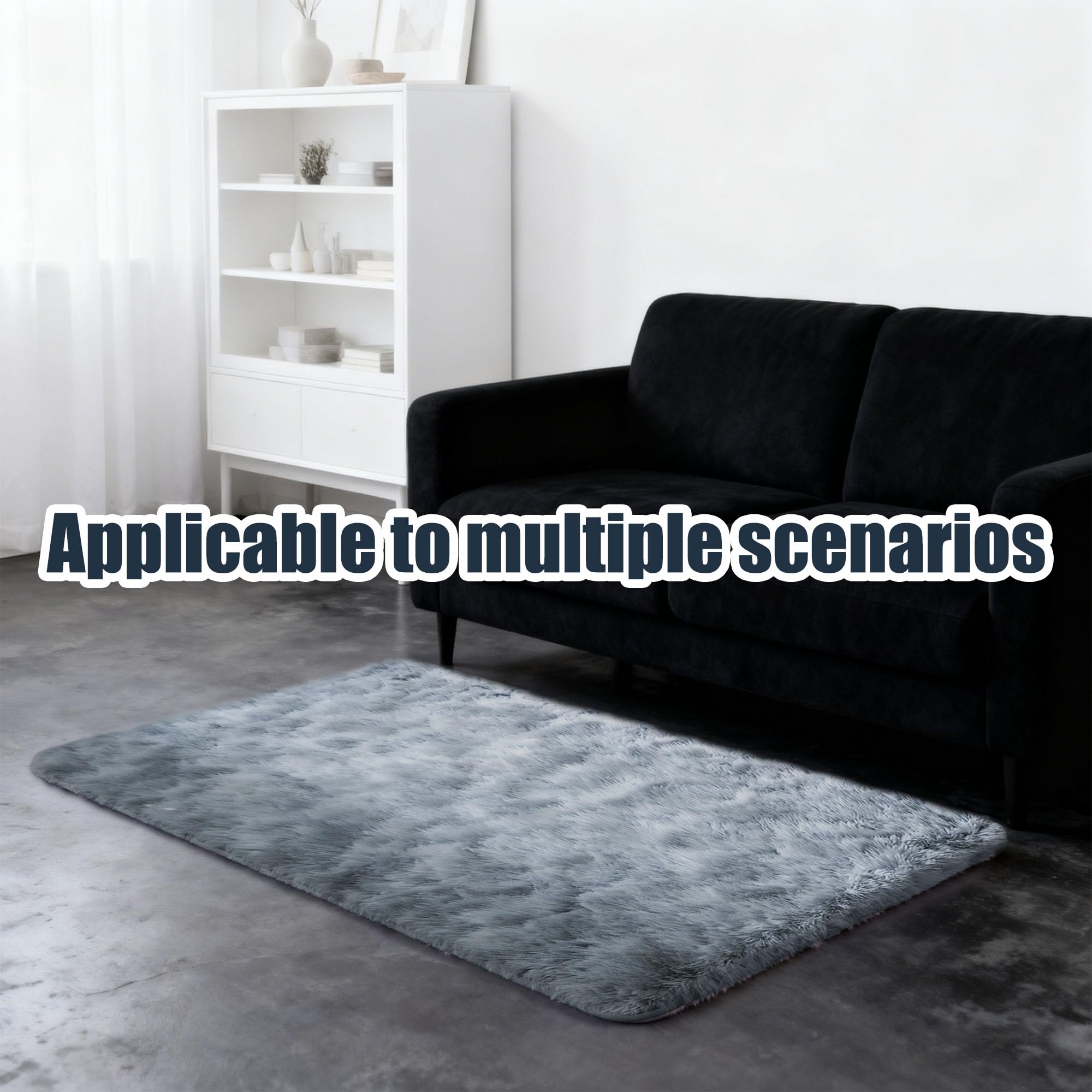 Tapis de Salon 220 x 230 cm Uni Brillant Douillet Tapis Moelleux Carpette Facile à Nettoyer pour Salon Chambre Canapé Natte, Gris Clair