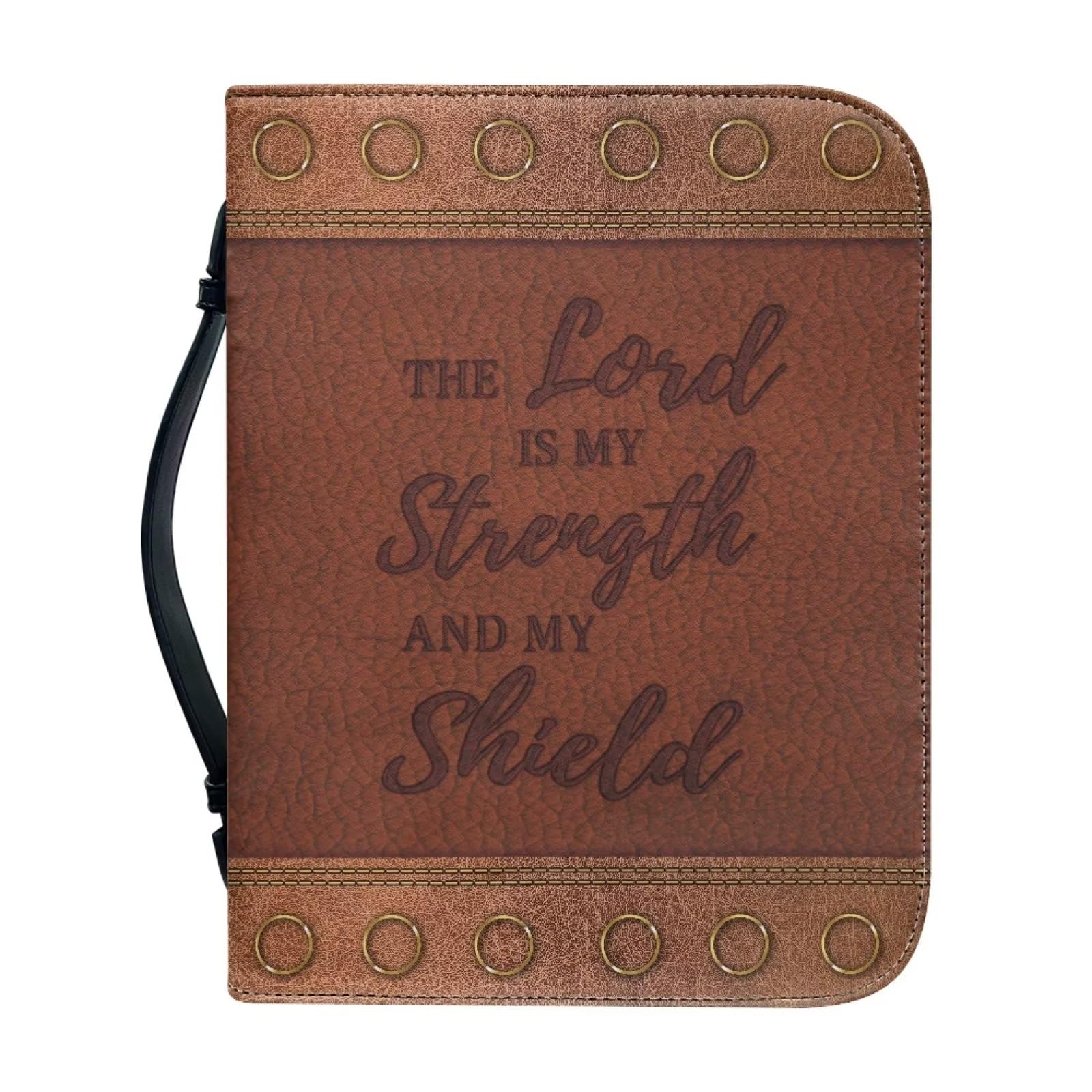 Bible Cover Bible Case with Handle and Zippered for Women Men Leather Bible Case Bible Cover