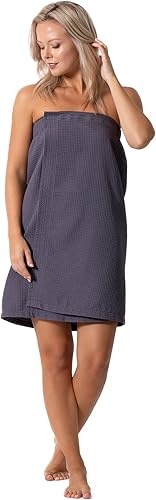 Miniatura 4 de Turkish Linen - Toalla de baño de tejido waffle con cierre ajustable para mujer